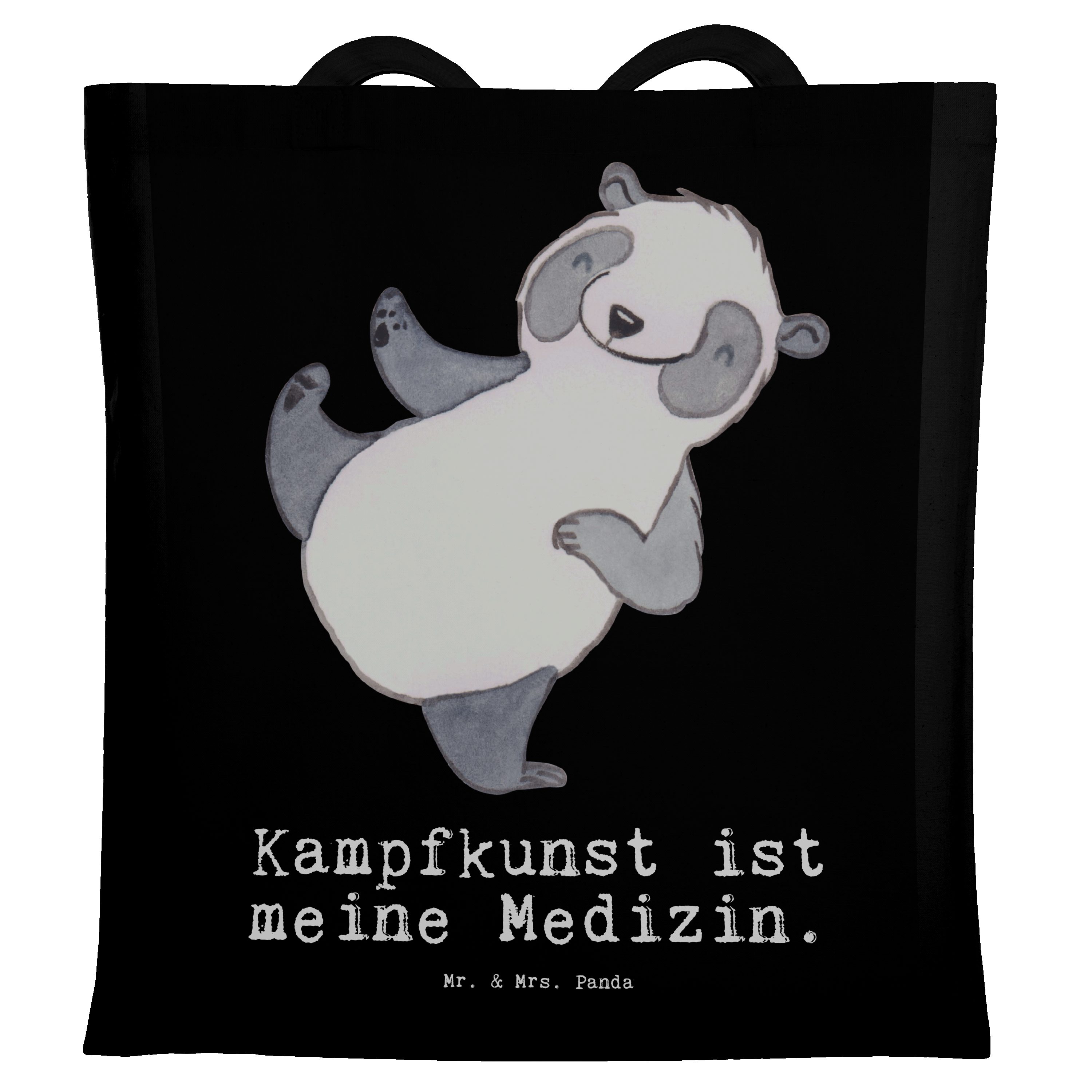 Mr. & Mrs. Panda - - Beuteltasche, Kampfkunst Medizin Schwarz Tragetasche Jutebeut Panda Geschenk, (1-tlg)