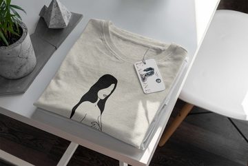 Sinus Art T-Shirt Herren Shirt 100% gekämmte Bio-Baumwolle T-Shirt Schwangere Frau Motiv Nachhaltig Ökomode aus erneu (1-tlg)