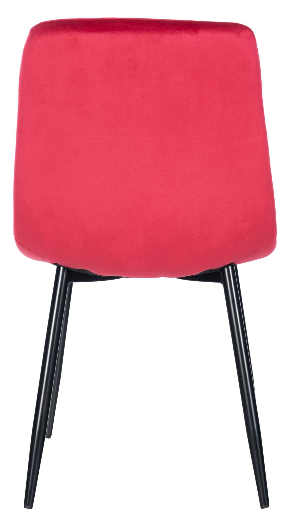 schwarz Esszimmerstuhl rot Metall Sitzfläche: (Küchenstuhl - Gestell: TPFLiving gepolsterter Konferenzstuhl Atina hochwertig mit Wohnzimmerstuhl), Sitzfläche Samt - -
