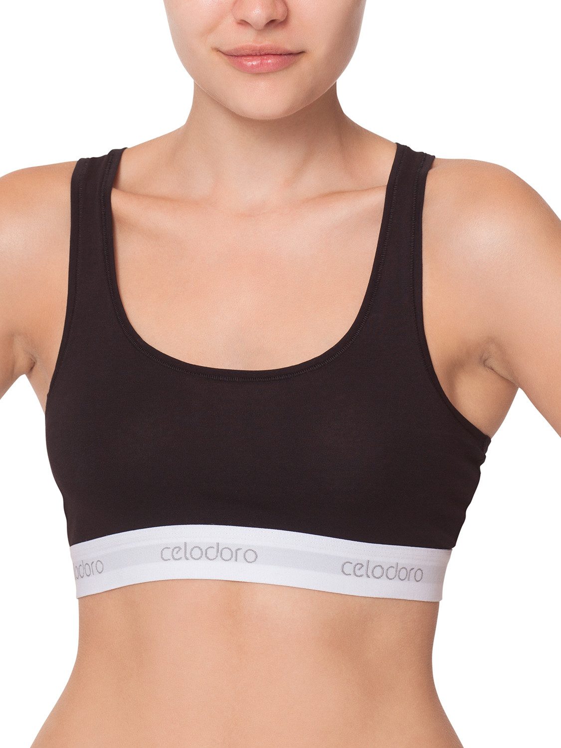 celodoro Bustier Bustier mit Webgummi-Bund - Sport Bra Top mit Markenlogo