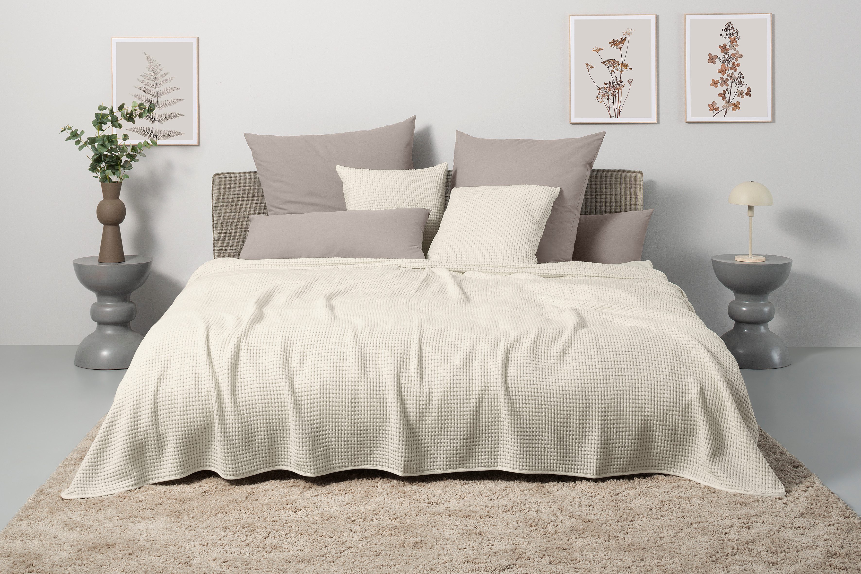 andas Tagesdecke Greta, in Waffelpiqué Optik, viele Farben erhältlich, Decke ab 150x250 cm