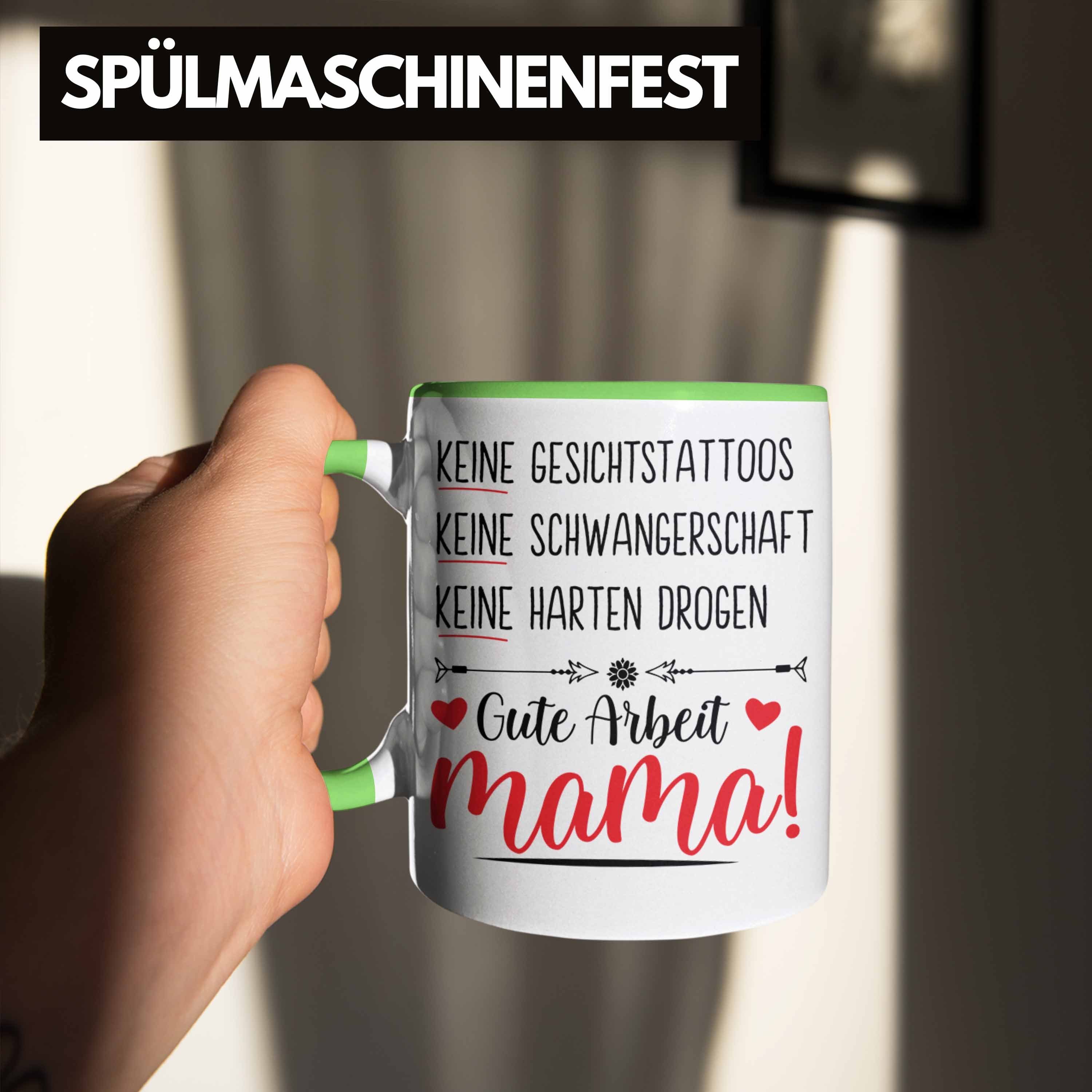 Trendation Grün Trendation Muttertag Spruch Tasse Keine Schwangerschaft - Gesichtstatoos Tasse Mama Kaffeetasse Muttertagsgeschenk Keine Geschenk