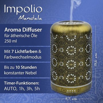 Impolio Diffuser Impolio Aroma Diffuser Mandala, Aroma Luftbefeuchter, 250 ml