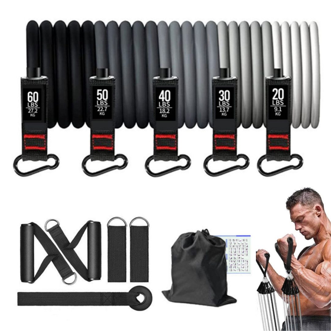 Trainingsbänder Fitnessbänder Set Widerstandsbänder 200lbs für Muskelaufbau Pilates