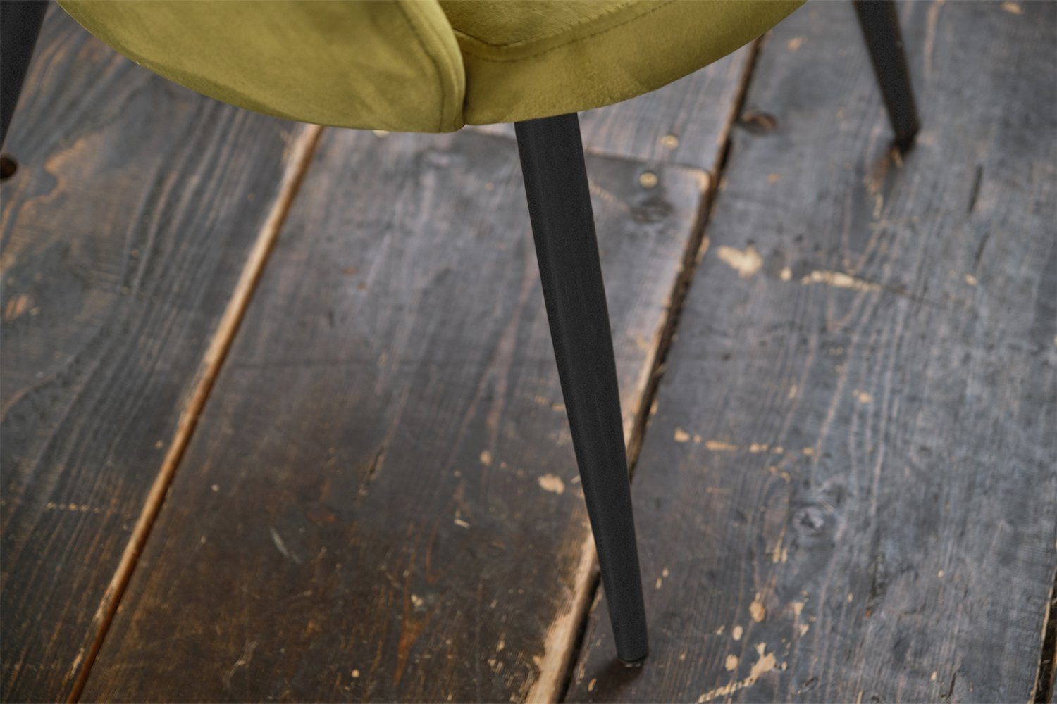 KAWOLA Esszimmerstuhl Velvet, versch. schwarz Fuß CARLA, grün gold schwarz od. | Farben, Stuhl