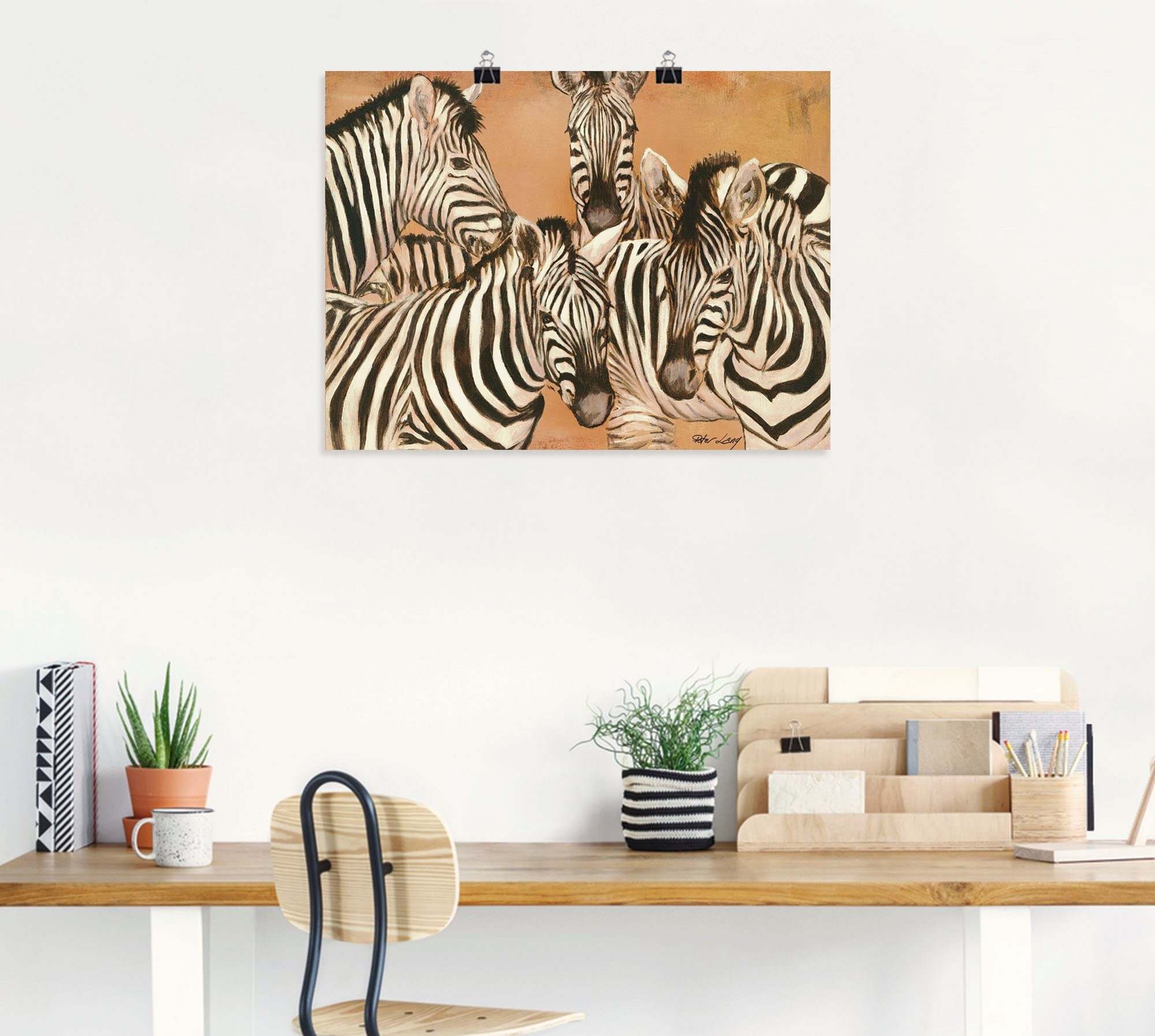 Artland Wandbild in Zebras, Wandaufkleber St), Leinwandbild, oder Wildtiere Größen Poster (1 Alubild, als versch.