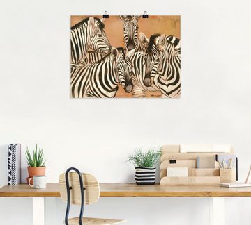 Artland Wandbild Zebras, Wildtiere (1 St), als Leinwandbild, Poster in verschied. Größen