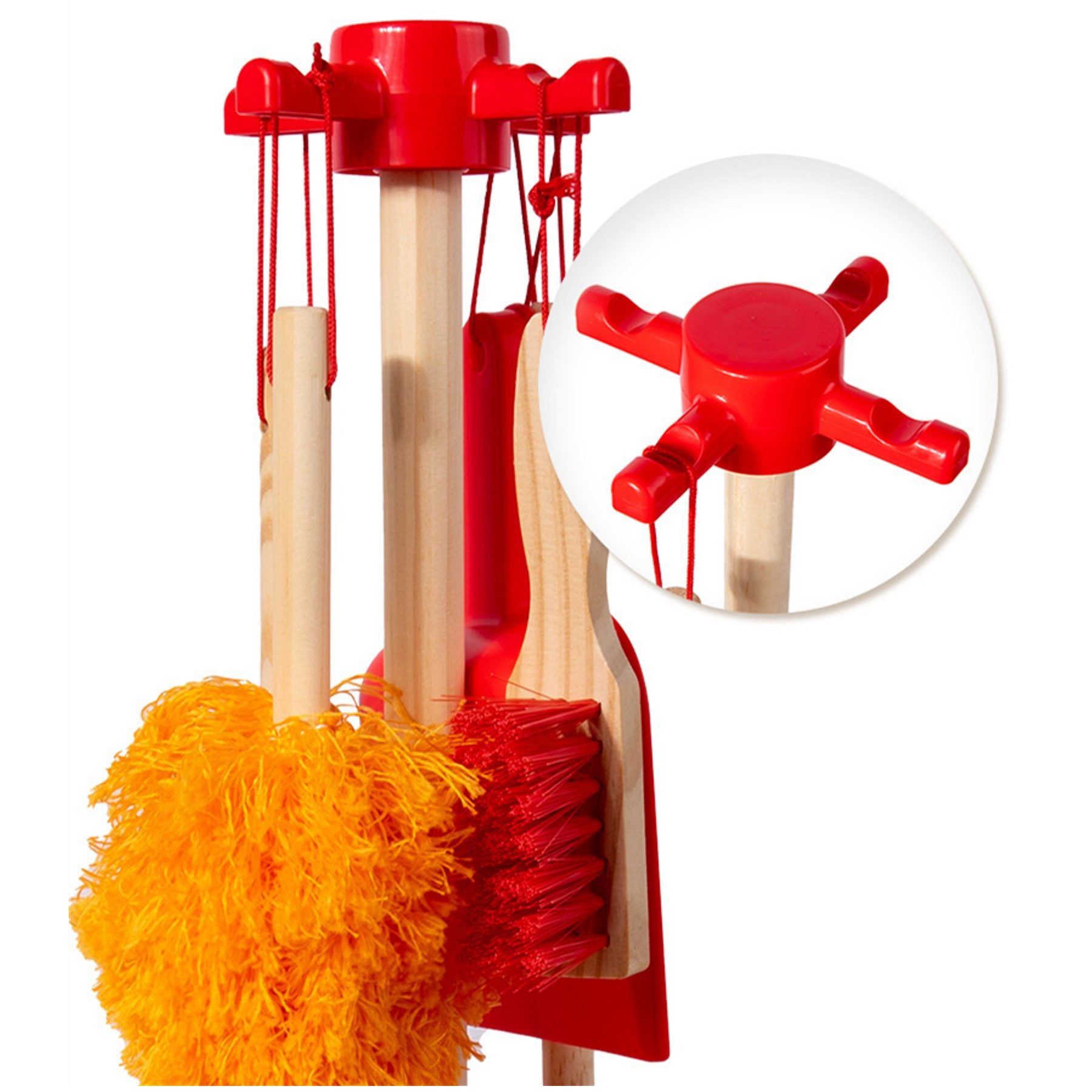 TikTakToo Kinder-Putzwagen Reinigungsset aus Holz mit Besen Handfeger/-blech Wischmopp Staubwedel, (6-tlg)