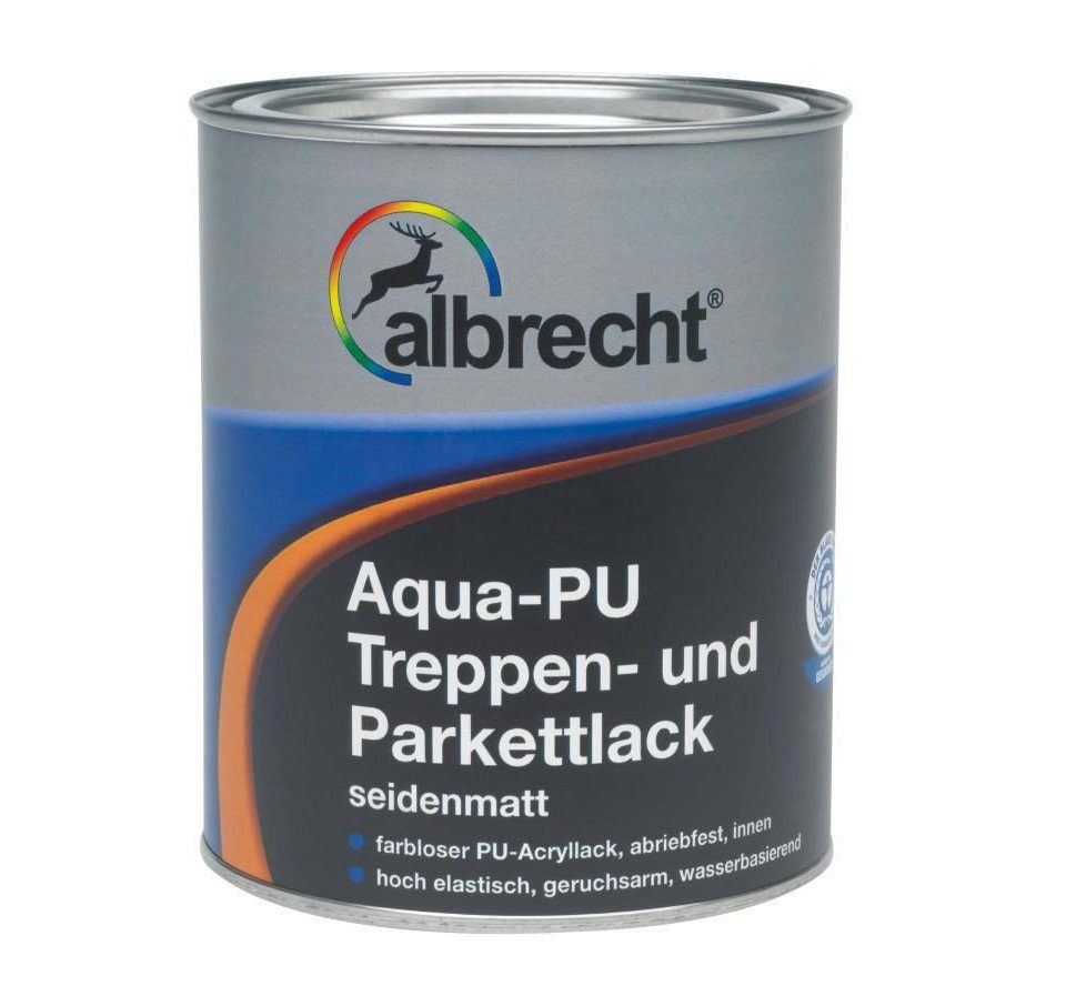 Albrecht Treppen- und Parkettlack Albrecht 2,5 L und Aqua Parkettlack PU-Treppen