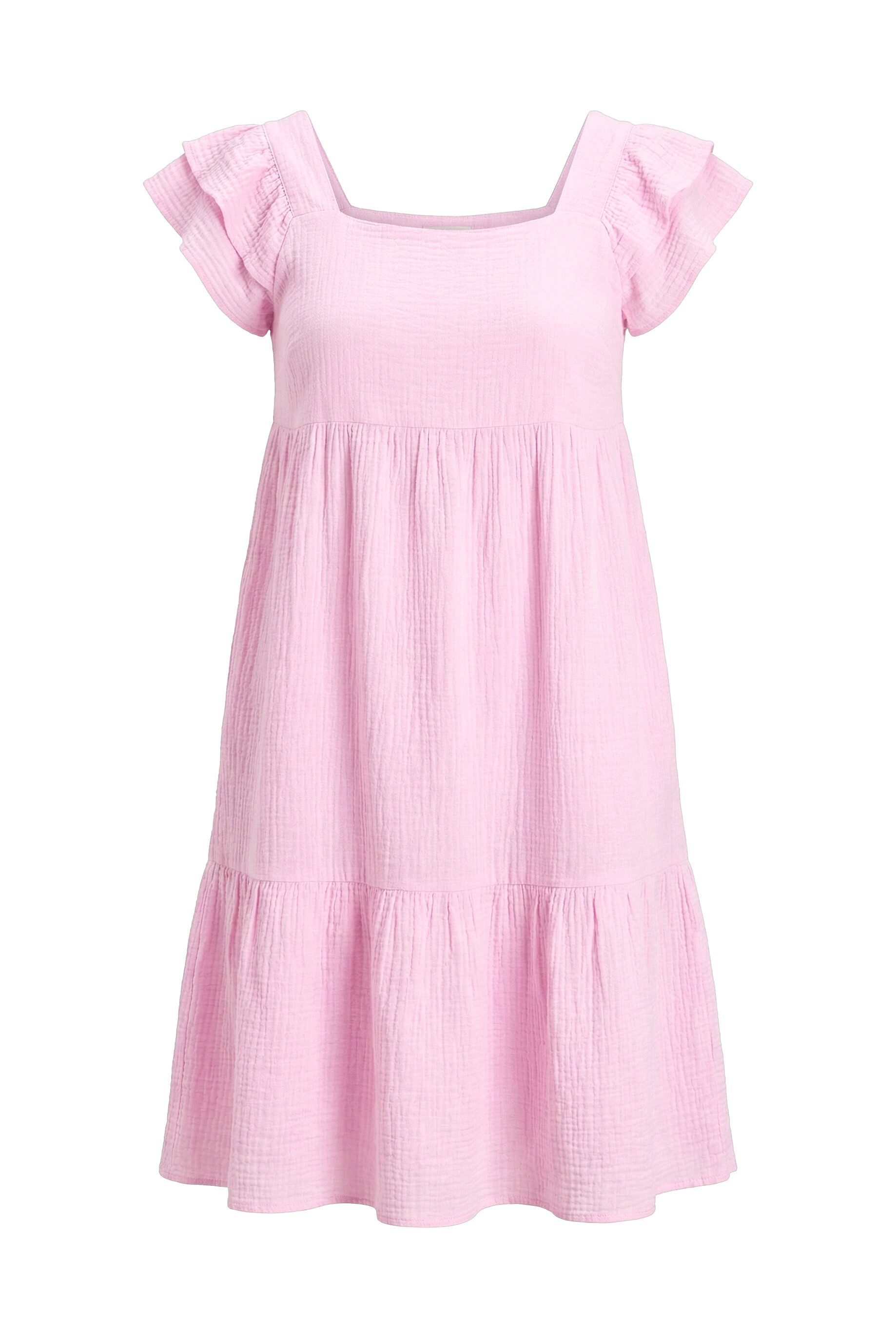 Angel of Style Jerseykleid Musselinkleid Carree-Ausschnitt Volants