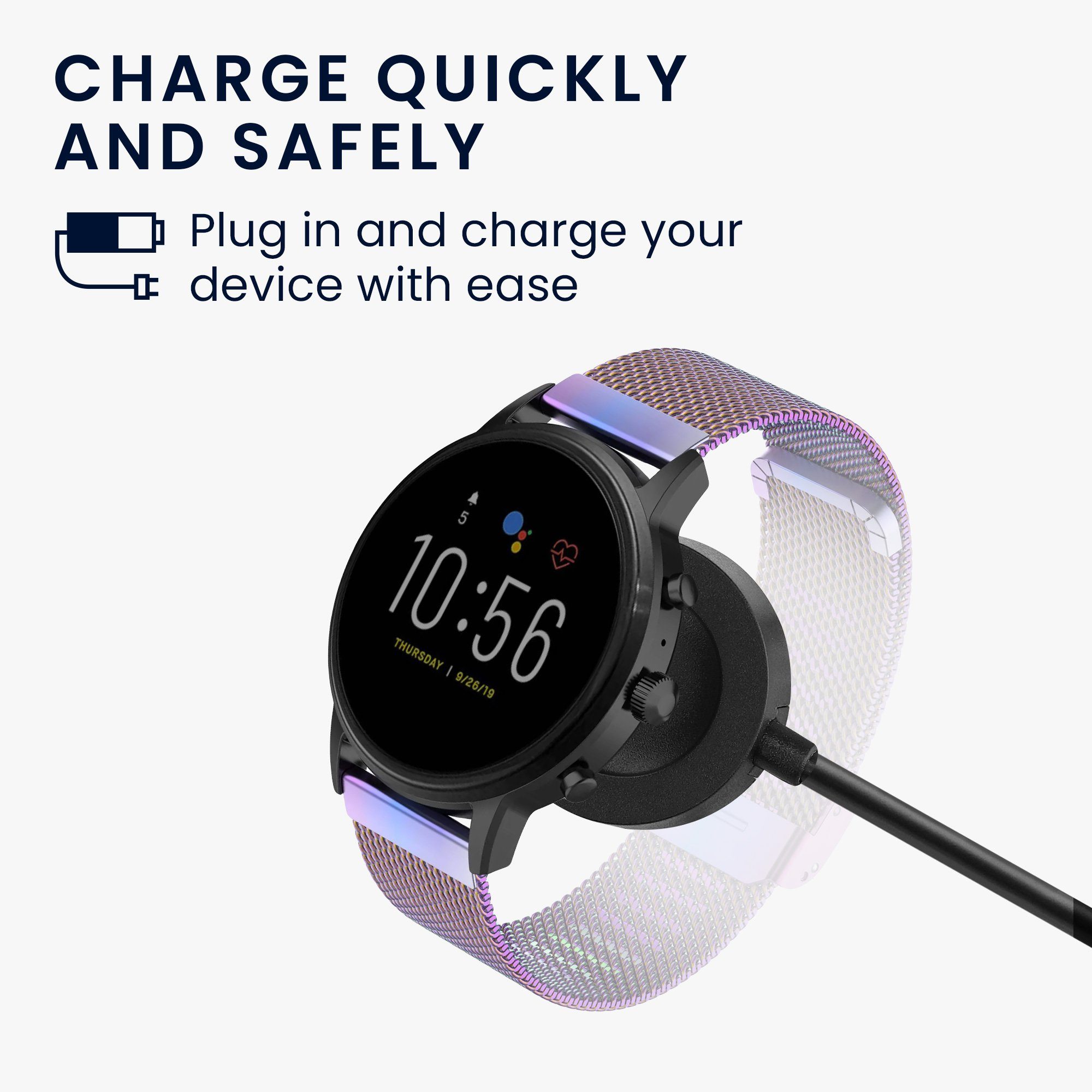 kwmobile USB Ladekabel für Fossil Gen 6 5 4 Smartwatch / Skagen Falster 2 - Smartphone-Ladegerät (1-tlg., USB Lade Kabel für Fossil Gen 6 5 4 Smartwatch / Skagen Falster 2)