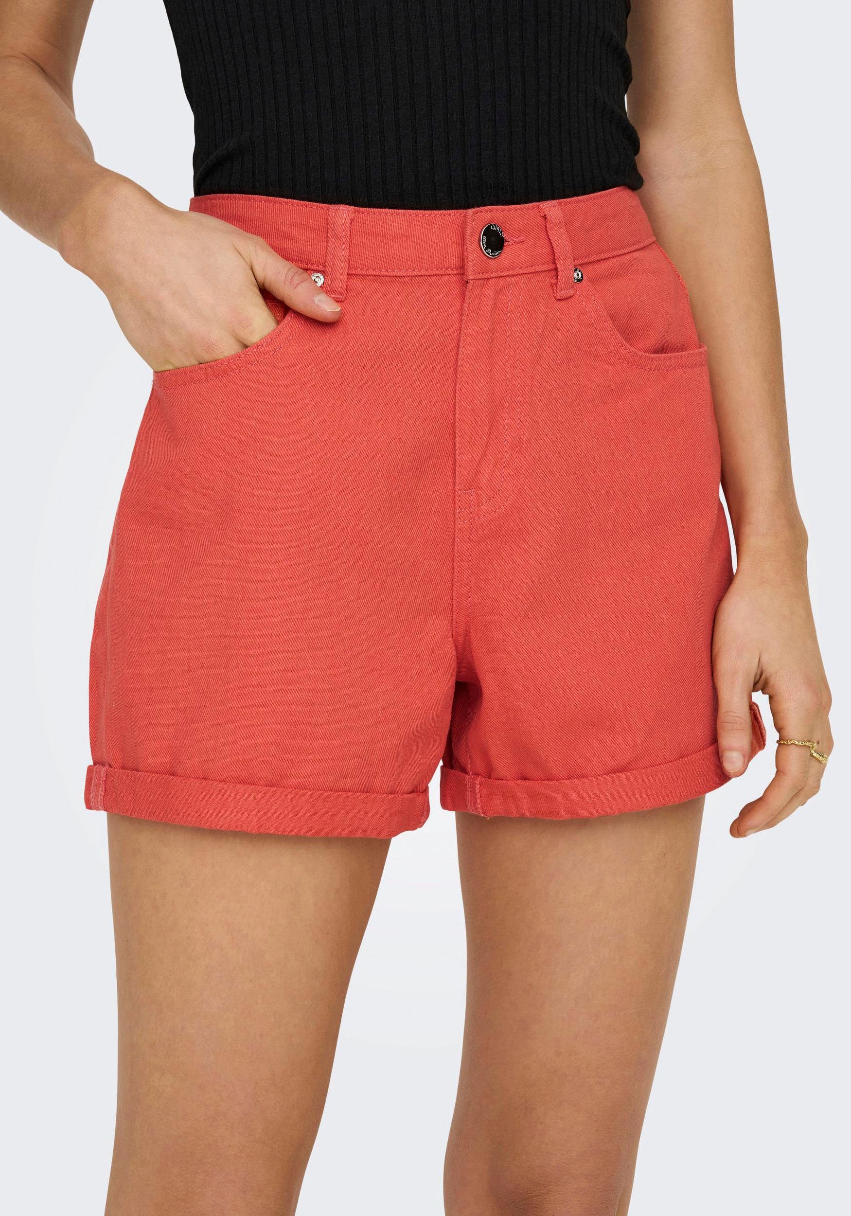ONLY Chinoshorts ONLJOAN FOLD UP SHORTS PNT Hot Coral