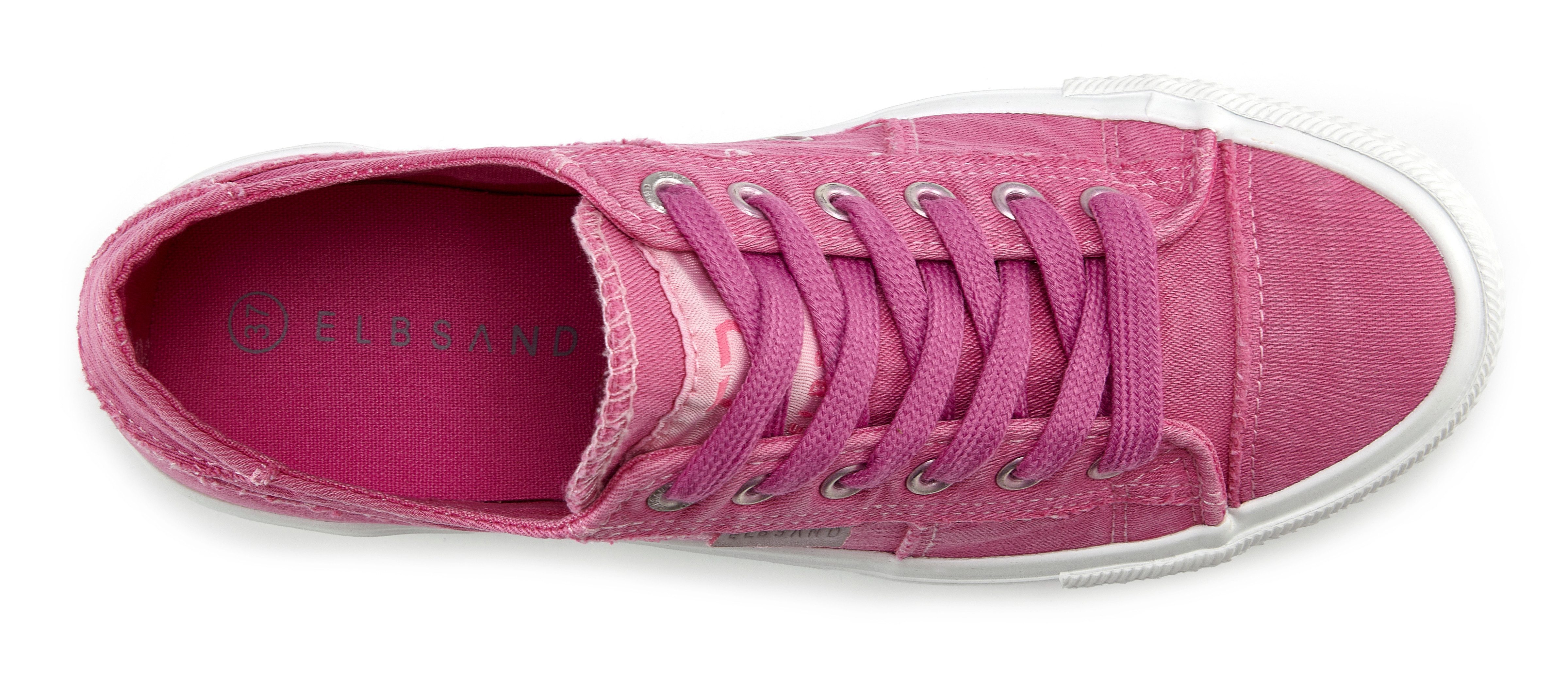 Elbsand Schnürschuh, Stoffschuhe, Textilschuhe, Turnschuh, Freizeitschuh Sneaker Schnürhalbschuh aus Textil in modernem Used-Look VEGAN