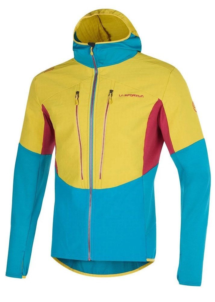 La Sportiva Fleecejacke Fleece-Kapuzenjacke Session Tech Hoody (für Skitouren) gelb/blau