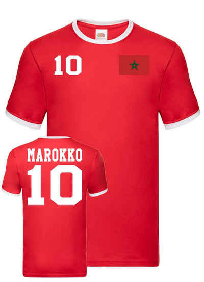Blondie & Brownie T-Shirt Herren Marokko Morocco Sport Trikot Fußball Meister WM Afrika Cup