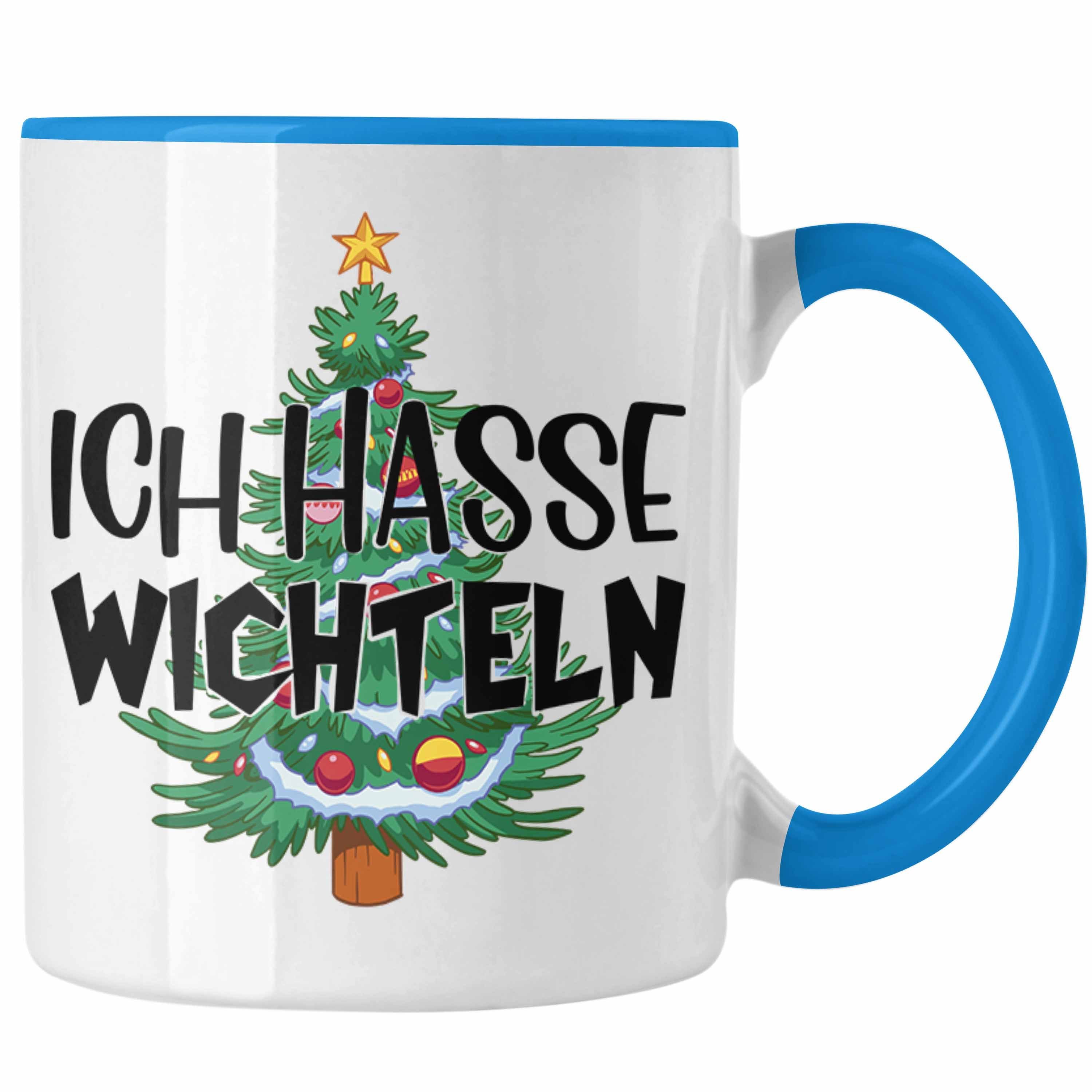 Trendation Tasse Schrott-Wichtelgeschenk für Frauen Kollegen Geschenk Wichteln Weihnach Blau