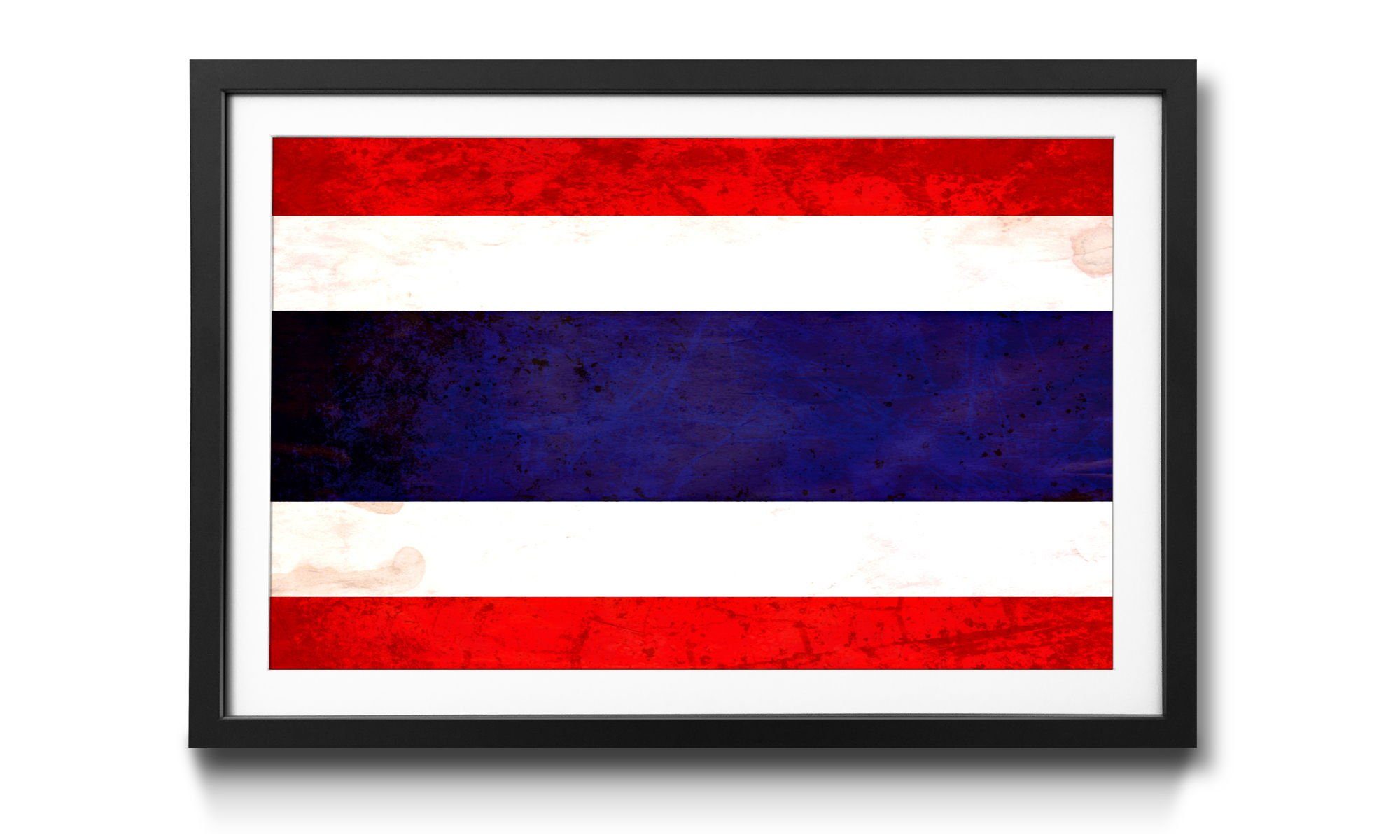 WandbilderXXL Bild mit Rahmen Thailand, Flagge, Wandbild, in 4 Größen erhältlich