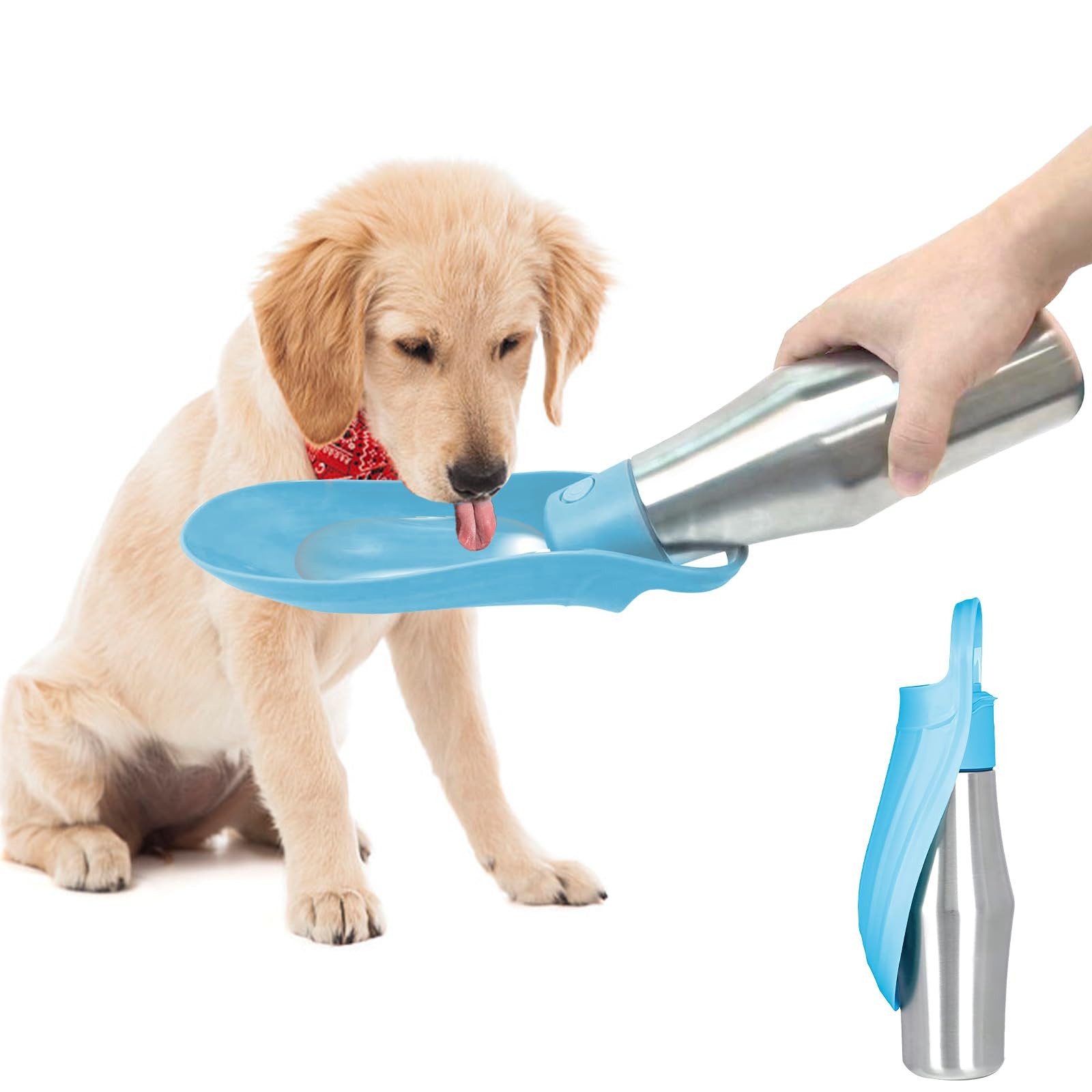 Ledander Hunde-Futterspender 750ml Hundetrinkflasche für unterwegs, günstig online kaufen