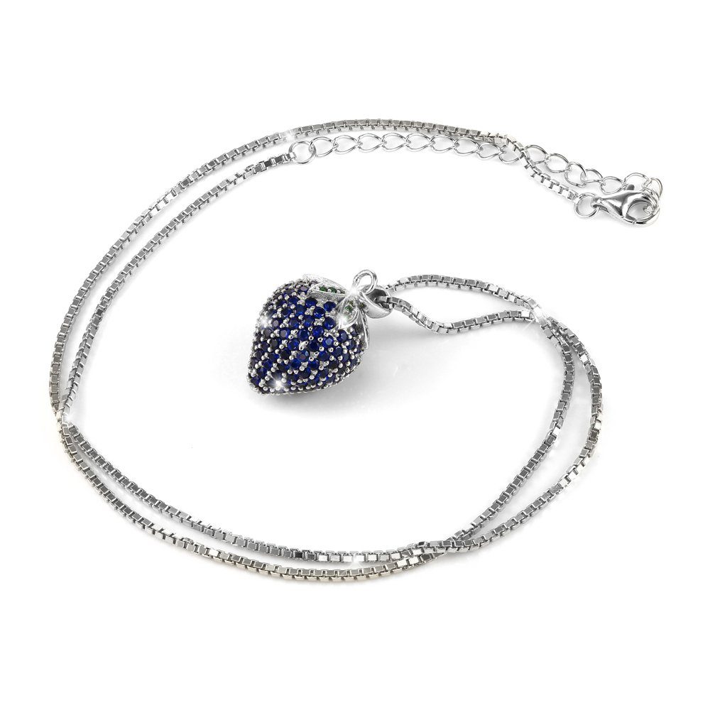 Kette mit Anhänger Erdbeere Silber