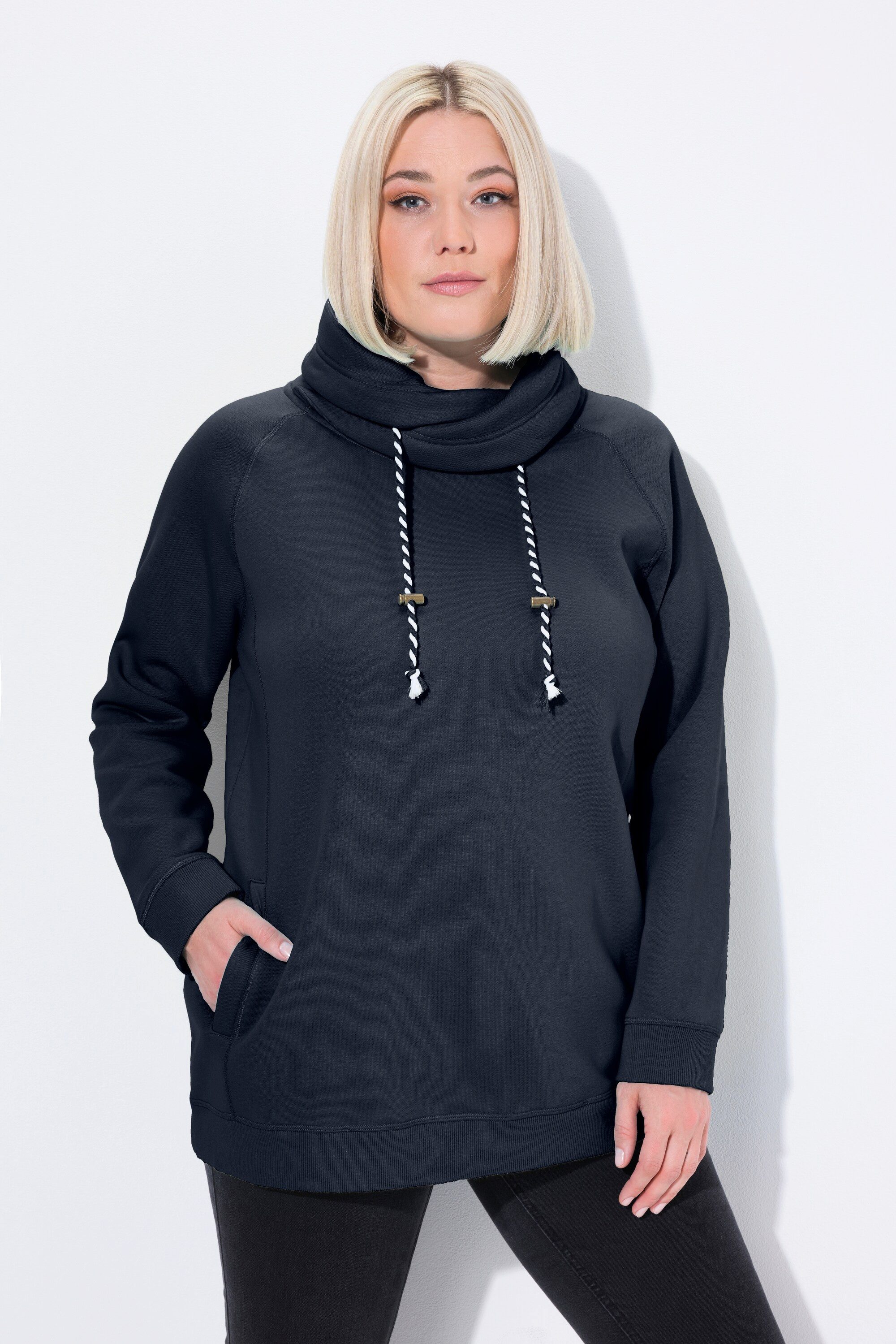 Ulla Popken Sweatshirt Bis 64 Sweatshirt mit Stehkragen Pullover günstig online kaufen