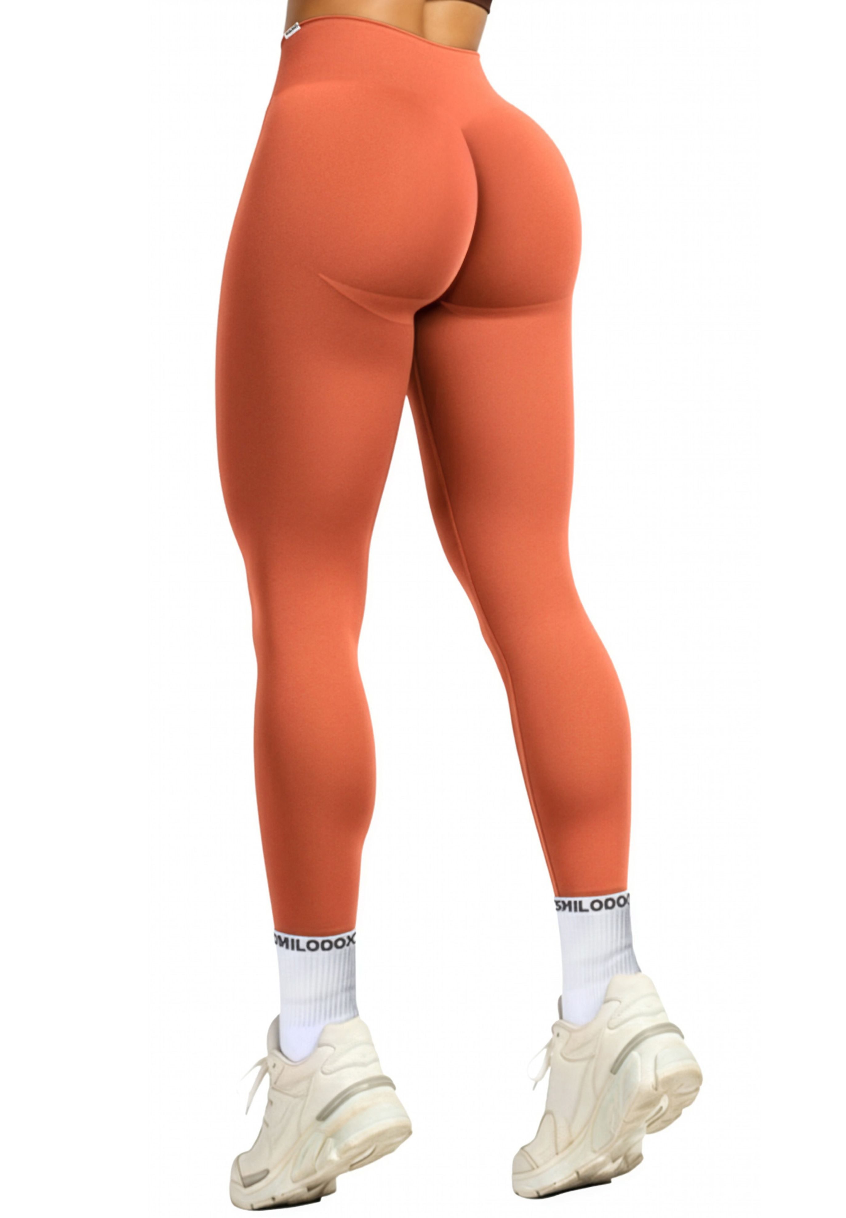 Smilodox Leggings Amaze Pro mit Scrunch-Effekt, High Waist V-Shape Sport & Yogahose Seamless Push Up Booty Fitnesshose Blickdicht Yoga Gym Figurformend