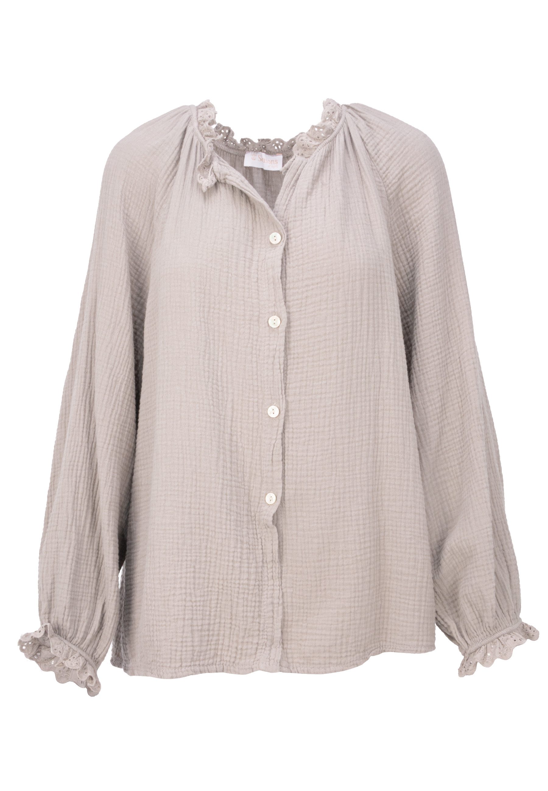 Seasons of April Hemdbluse EMMA MUSSELIN OVERSIZED Oversized Musselinbluse günstig online kaufen