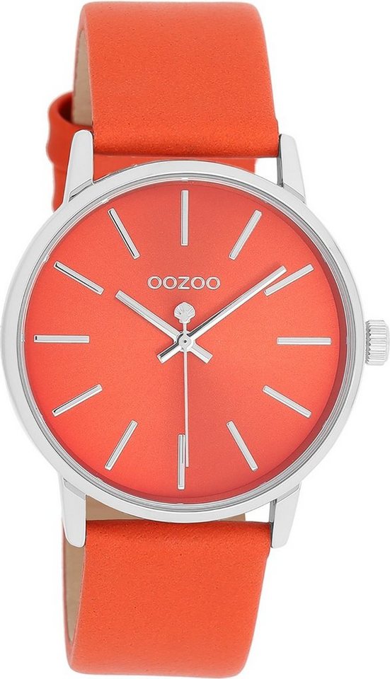 Timepieces rund, Lederarmband, mittel Armbanduhr (ca. Analog, Fashion-Style OOZOO Oozoo 36mm) Quarzuhr Damenuhr Damen