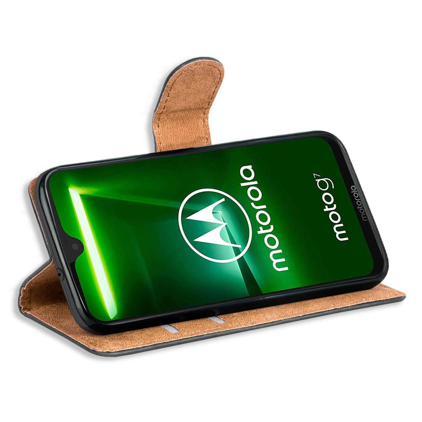 CoolGadget Handyhülle Book Case Handy Tasche für Motorola Moto G7 Power 6,2 Zoll, Hülle Klapphülle Flip Cover für Motorola G7 Power Schutzhülle stoßfest