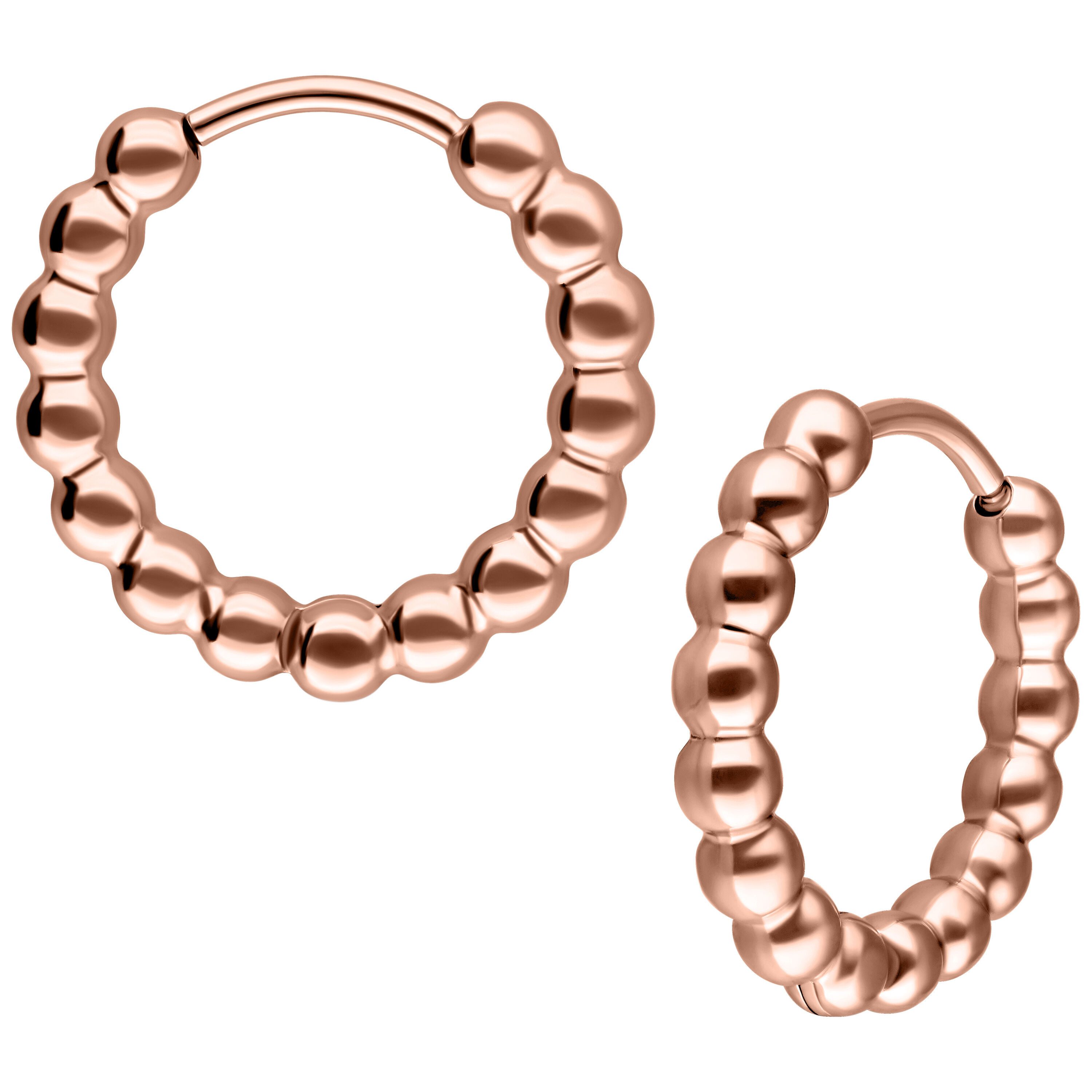 Wildcat Paar Ohrhänger Petites Boucles d'Oreilles Bubble - Rosegold, 10.0 mm, Chirurgenstahl 316L - wasserfest, langlebig, hautverträglich