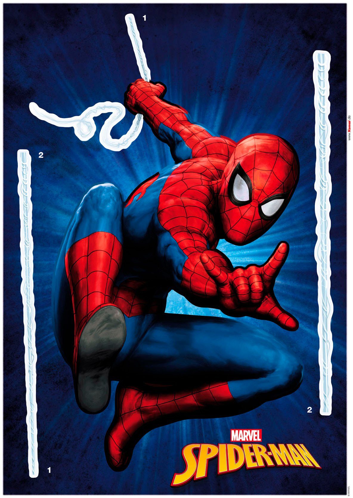 Marvel, Wandtattoo selbstklebendes Wandtattoo x (Breite Höhe), 50x70 Spider-Man St), (3 cm Komar Künstler: