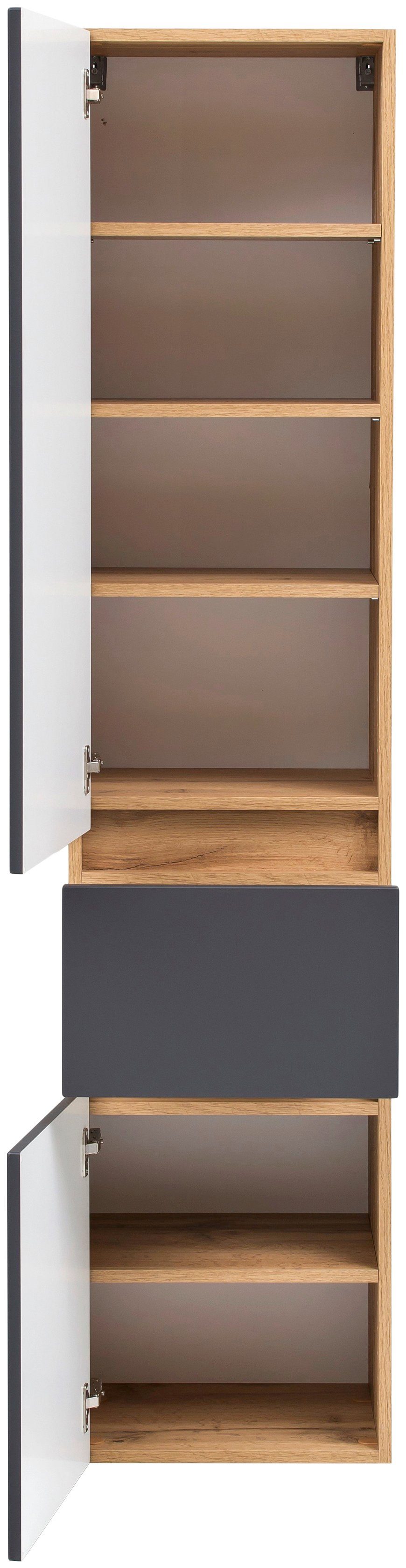 welltime Seitenschrank Kaunas 40 cm breit, mit Schubkasten, Soft-Close-Funktion