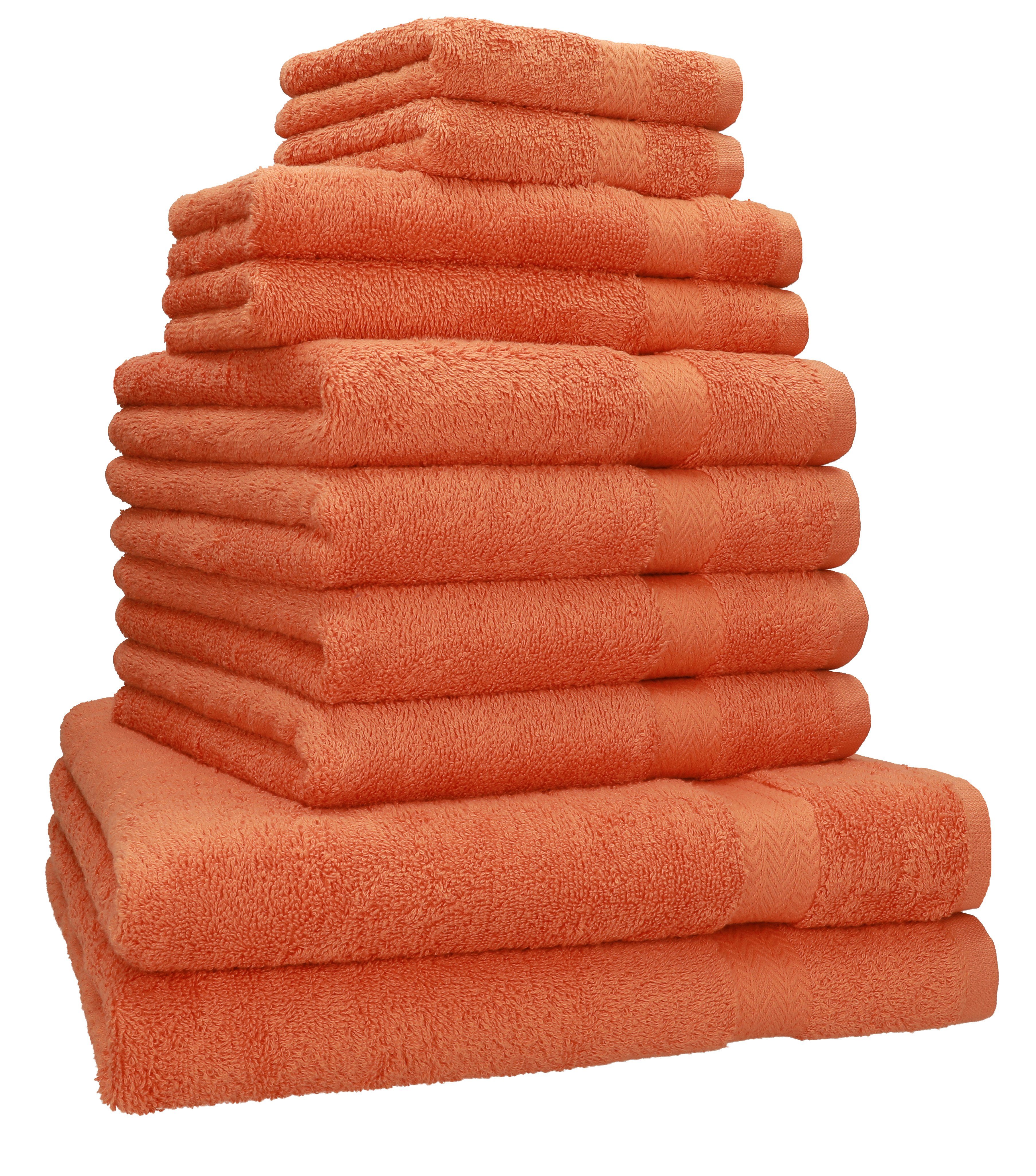Seiftücher, Handtuch-Set Handtücher Baumwolle, 2 Baumwolle (10-tlg) 4 Handtuch Set 2 100% 10-TLG. Gästetücher Betz 100% Classic Duschtücher 2 orange
