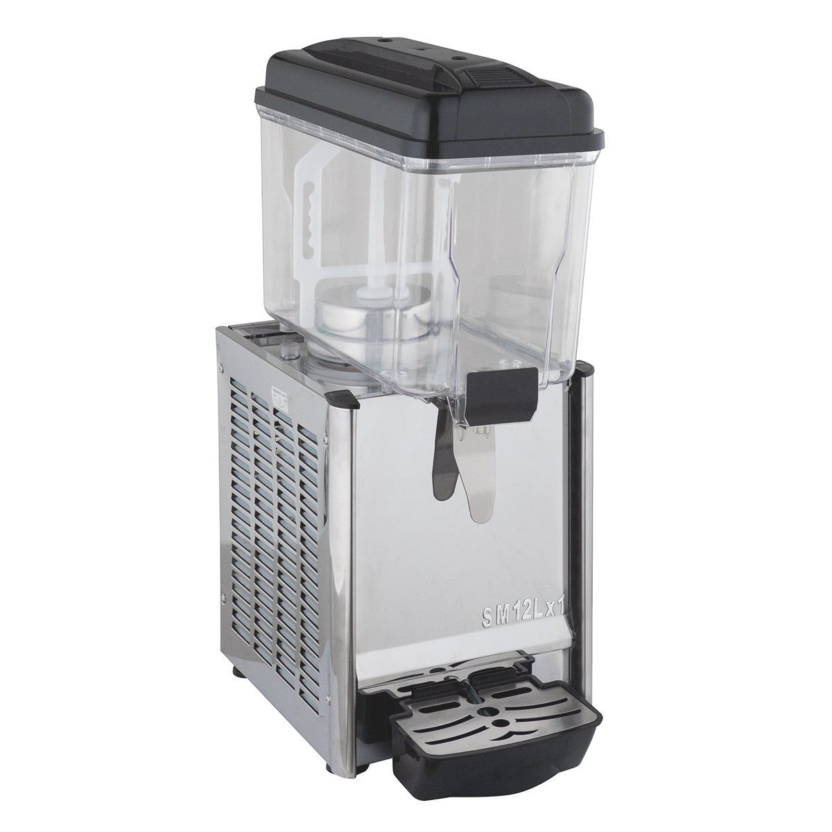GastroHero Getränkespender Getränkespender ECO 12 Liter Saftspender Getränkekühler, Integriertes Rührwerk, transparenter Polycarbonat-Behälter