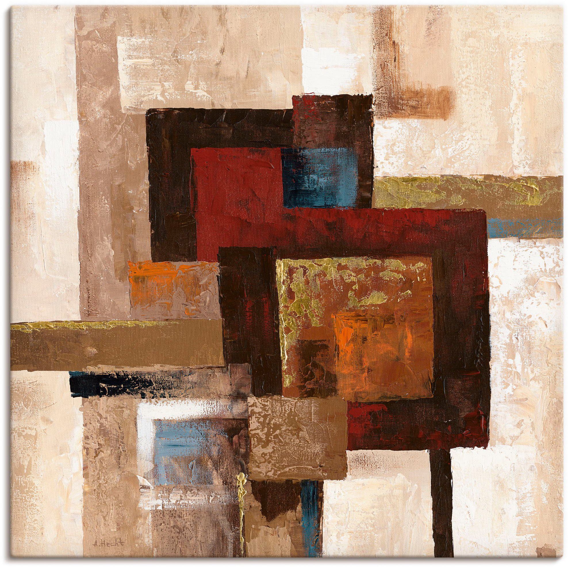 Artland Leinwandbild Karos Abstrakt II, Muster (1 St), auf Holzrahmen gespannt