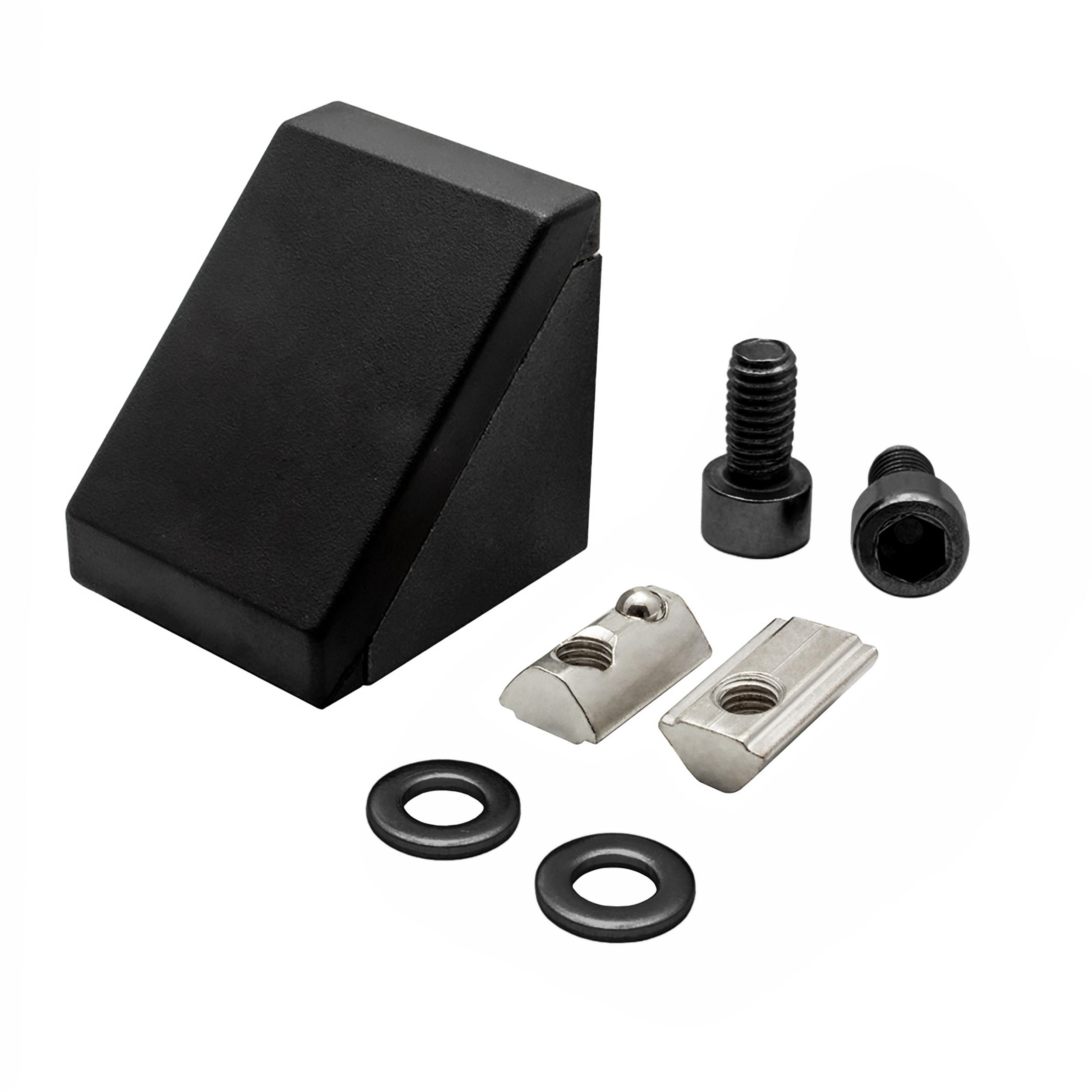 tktrading24 Profil Befestigungswinkel ink. Verschraubung Nut 8 für Aluprofil 40er schwarz