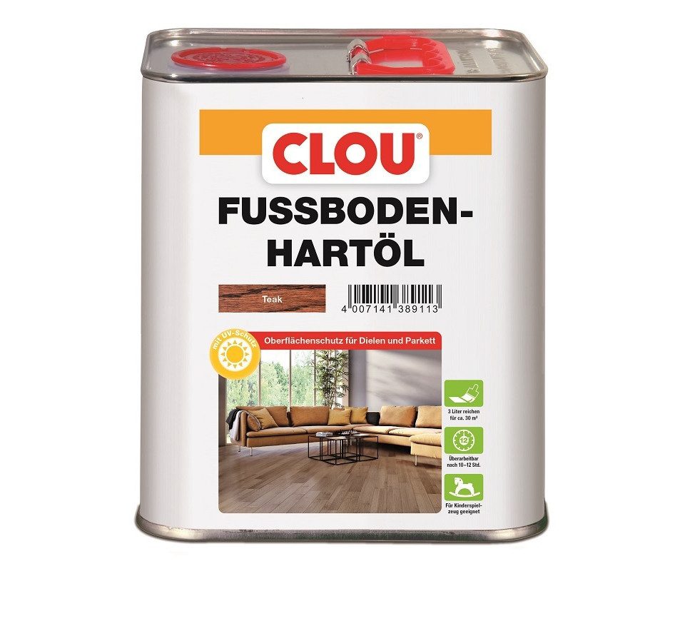 CLOU Holzöl Clou Fußboden Hartöl 3 L teak
