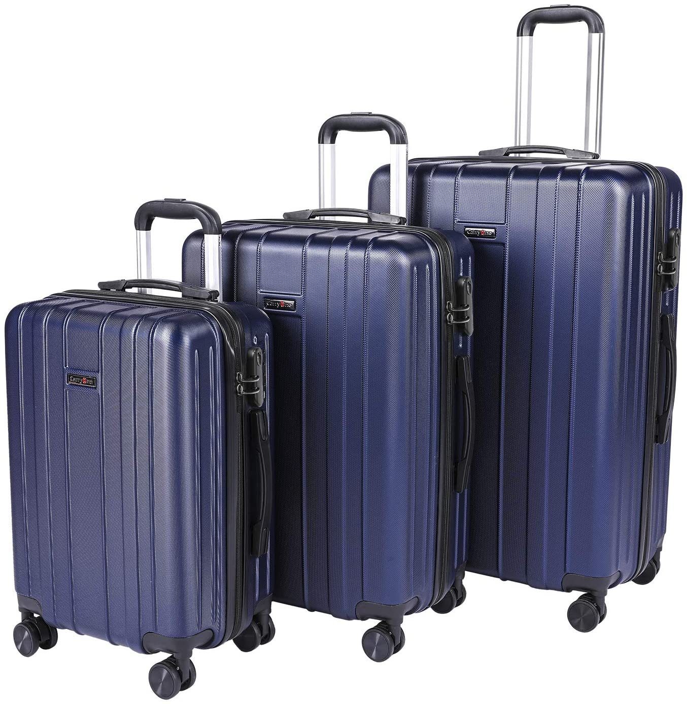 dynamic24 Kofferset, 4 Rollen, (3 tlg), Carryone 3tlg. Kofferset Set Koffer  Trolley Reisekoffer Case Hartschale mit Schloss