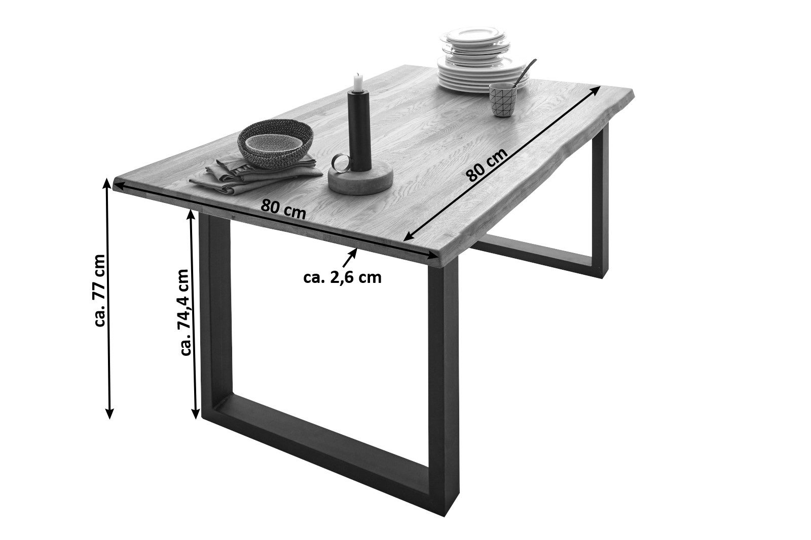 SAM® Baumkantentisch Lennart, massives Akazienholz, natürliche günstig online kaufen