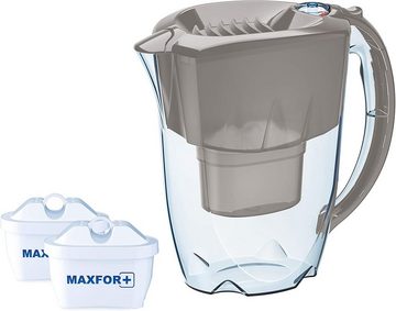 AQUAPHOR Wasserfilter SET Amethyst grau inkl. 3 Filterkartuschen MAXFOR+, Zubehör für Filterkartuschen MAXFOR+, +H hartes Wasser & MAXFOR+ Mg. Magnesium, 200 l, Reduziert Kalk, Chlor & weiteren Stoffen. BPA frei