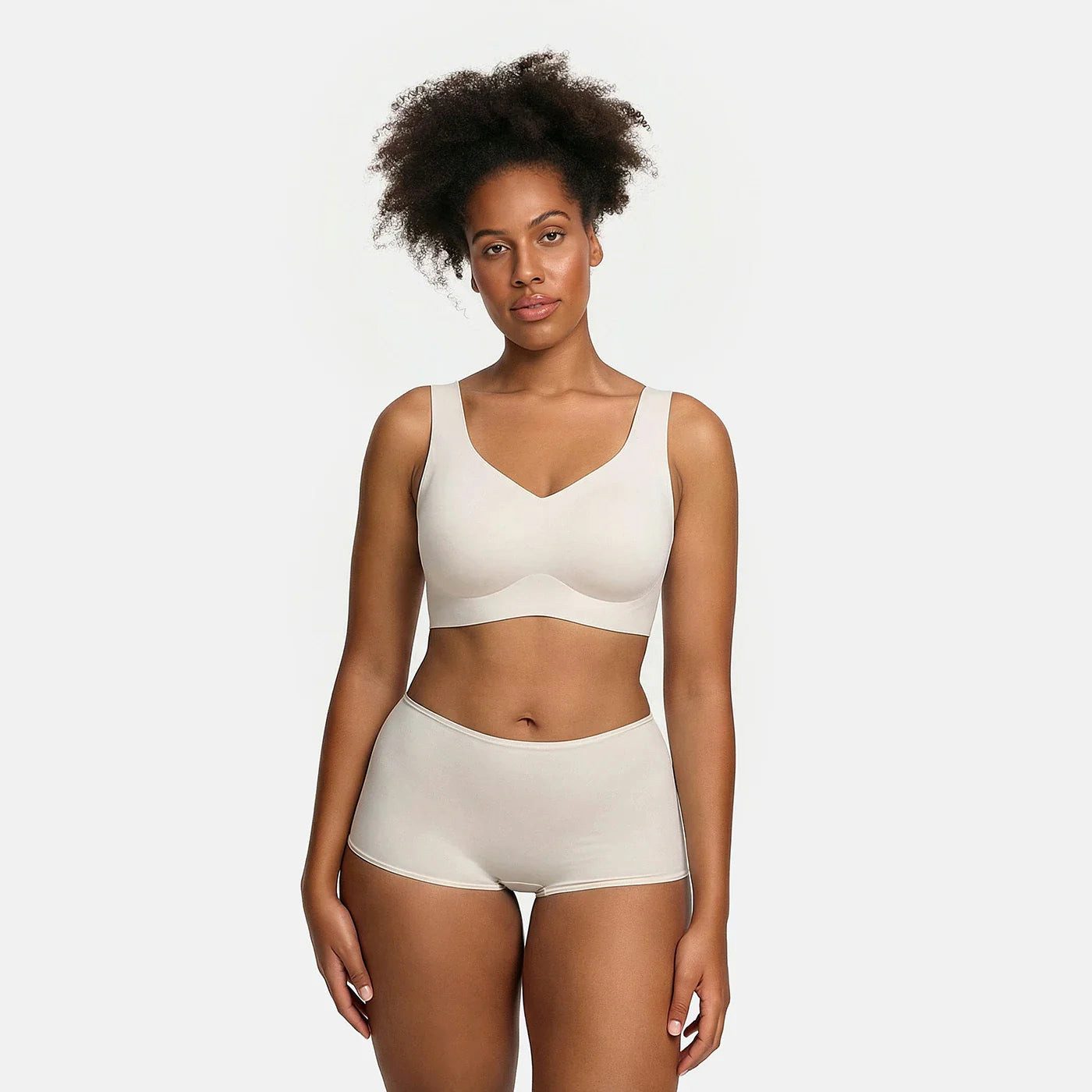 cfab (creamy fabrics) Bügelloser BH Comfort Minimizer Back Support BH-Ecru-2XL (1-tlg)