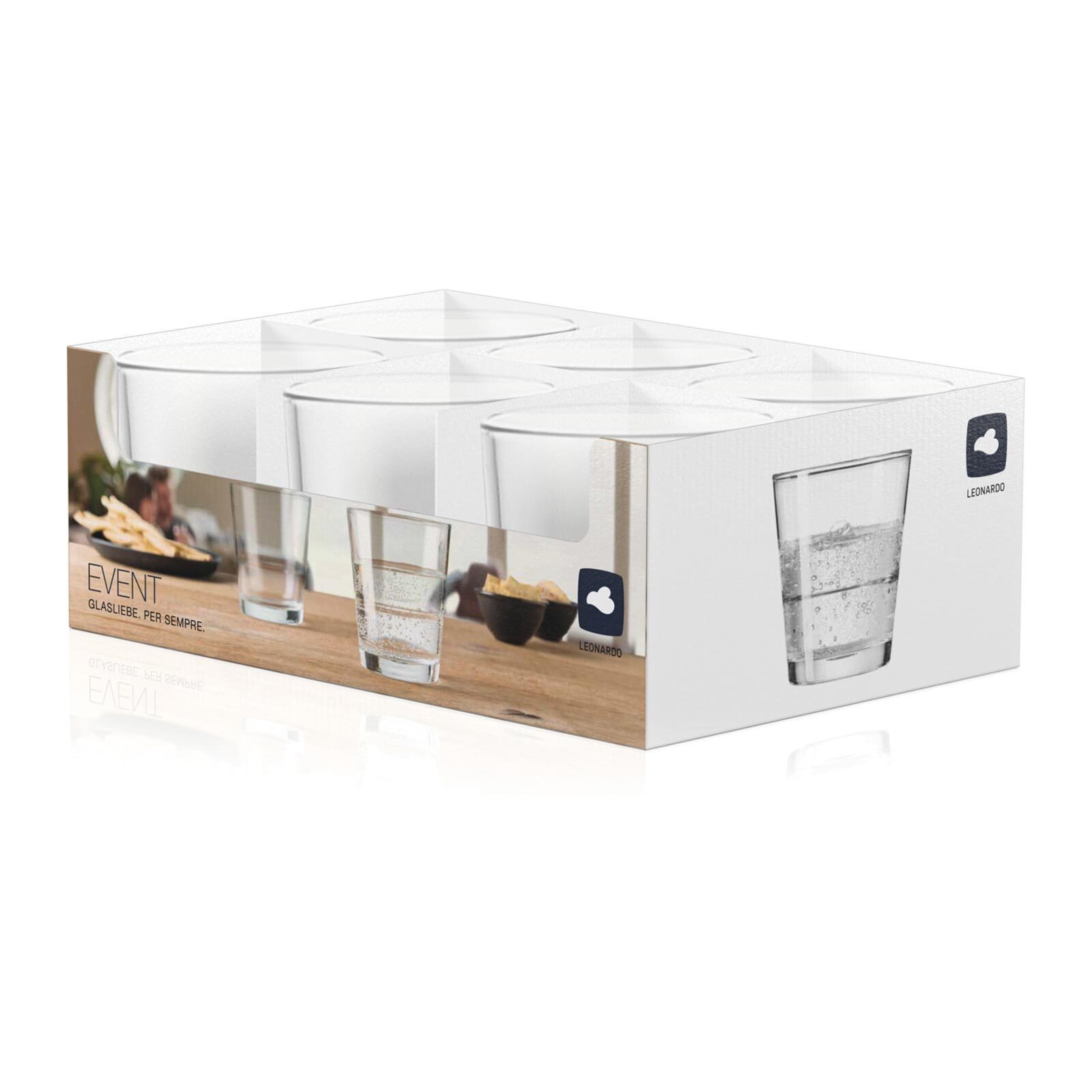 LEONARDO Glas Event Trinkgläser 180 ml 6er Set, 6-tlg., Glas