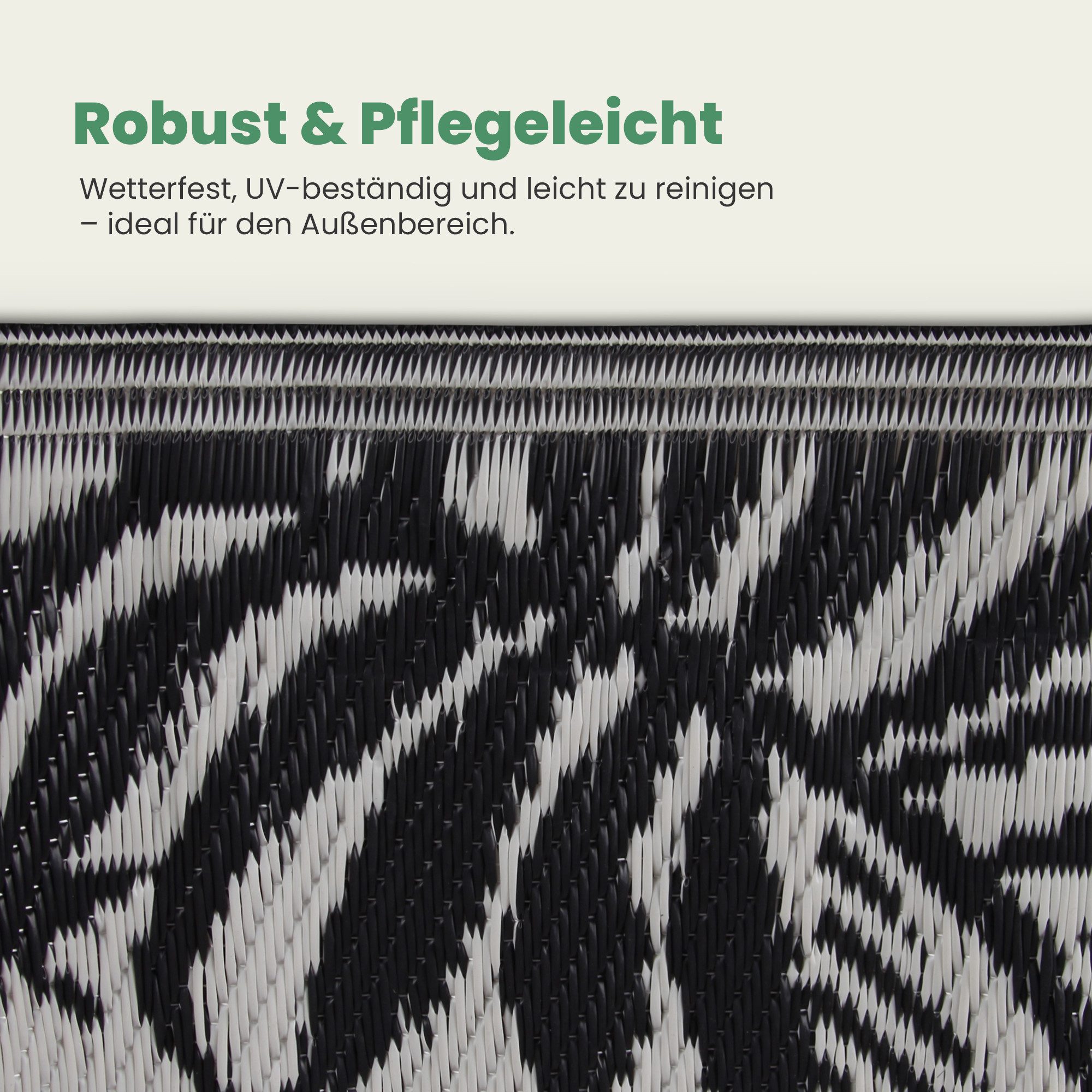 Bestlivings Outdoorteppich Flachgewebe verschiedene Größen/Designs, Rechteckig, aus recyceltem Kunststoff, wetterfest, UV-Beständig, pflegeleicht – Bild 4 von 5