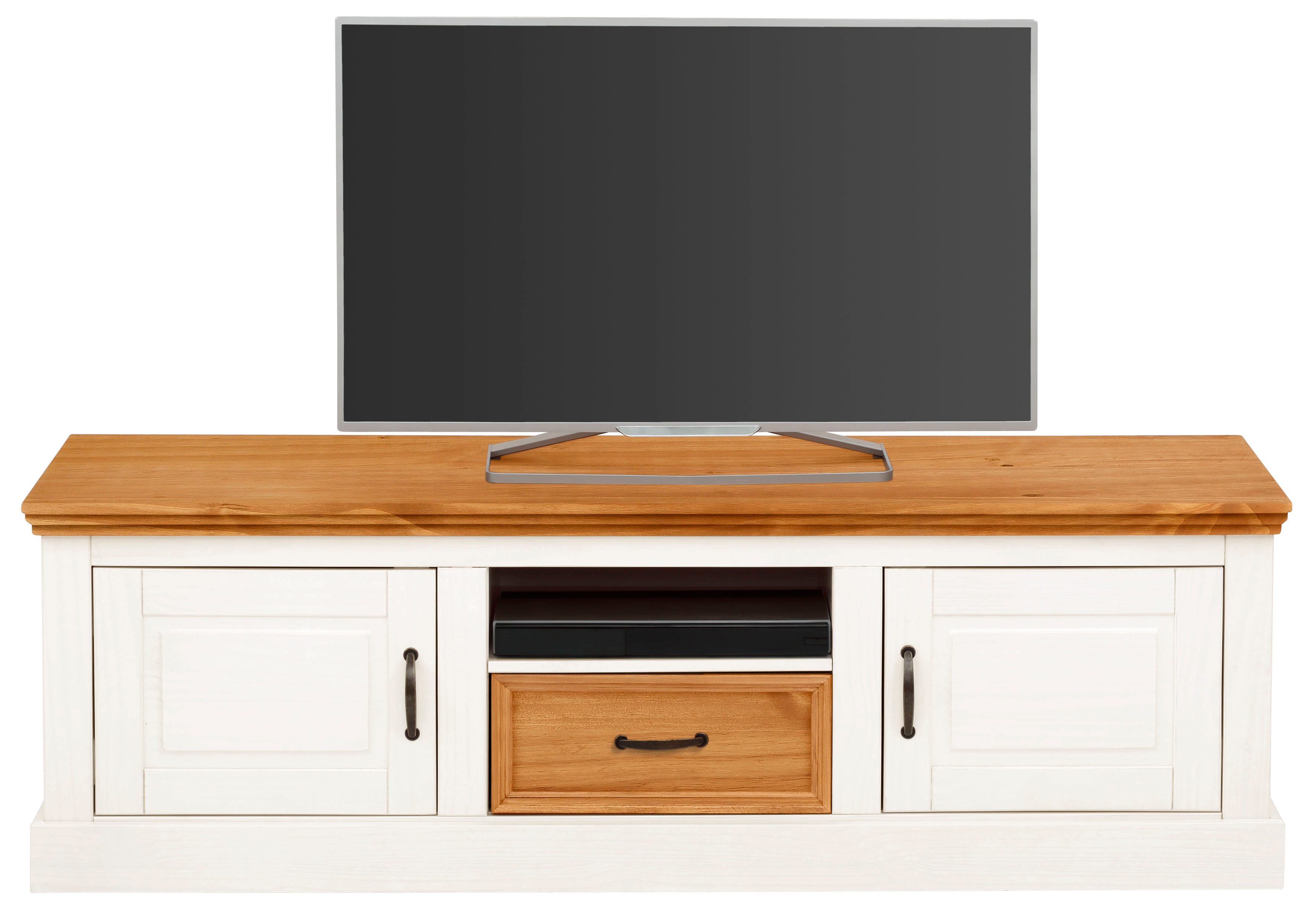 OTTO home Wohnwand Selma, (Set, 3-St), 2 Vitrinen und 1 Lowboard, aus massivem Kiefernholz