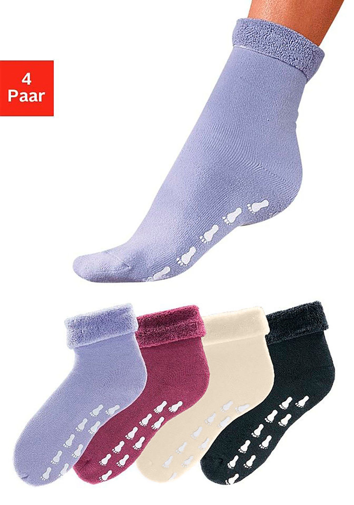 Go in ABS-Socken (Set, 4-Paar) mit Antirutschsohle und Vollfrottee bunt