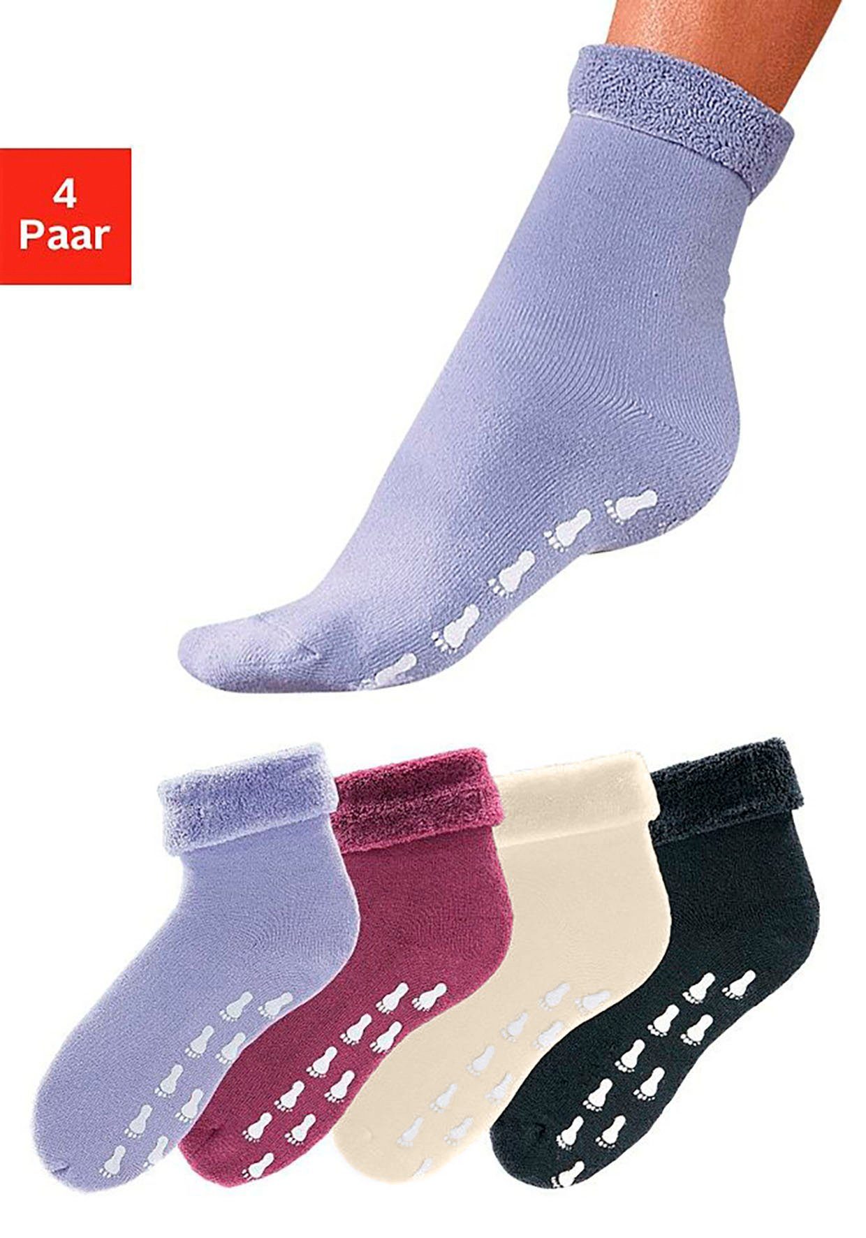 Go in ABS-Socken und 4-Paar) Vollfrottee (Set, mit bunt Antirutschsohle