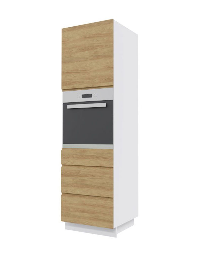 Feldmann-Wohnen Backofenumbauschrank Arezzo (1-St) 60x59x207cm grifflos lava - Pembroke (AZ-D14/RU/3M)
