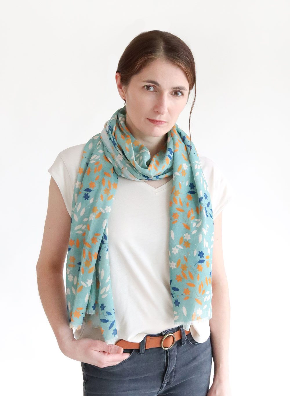 Modeschal Schal mit floralem Muster – 100 % Ecovero (TM)