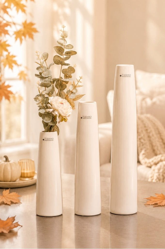 TIZIANO - DESIGN & EMOTIONS Dekofigur Vase Limena creme