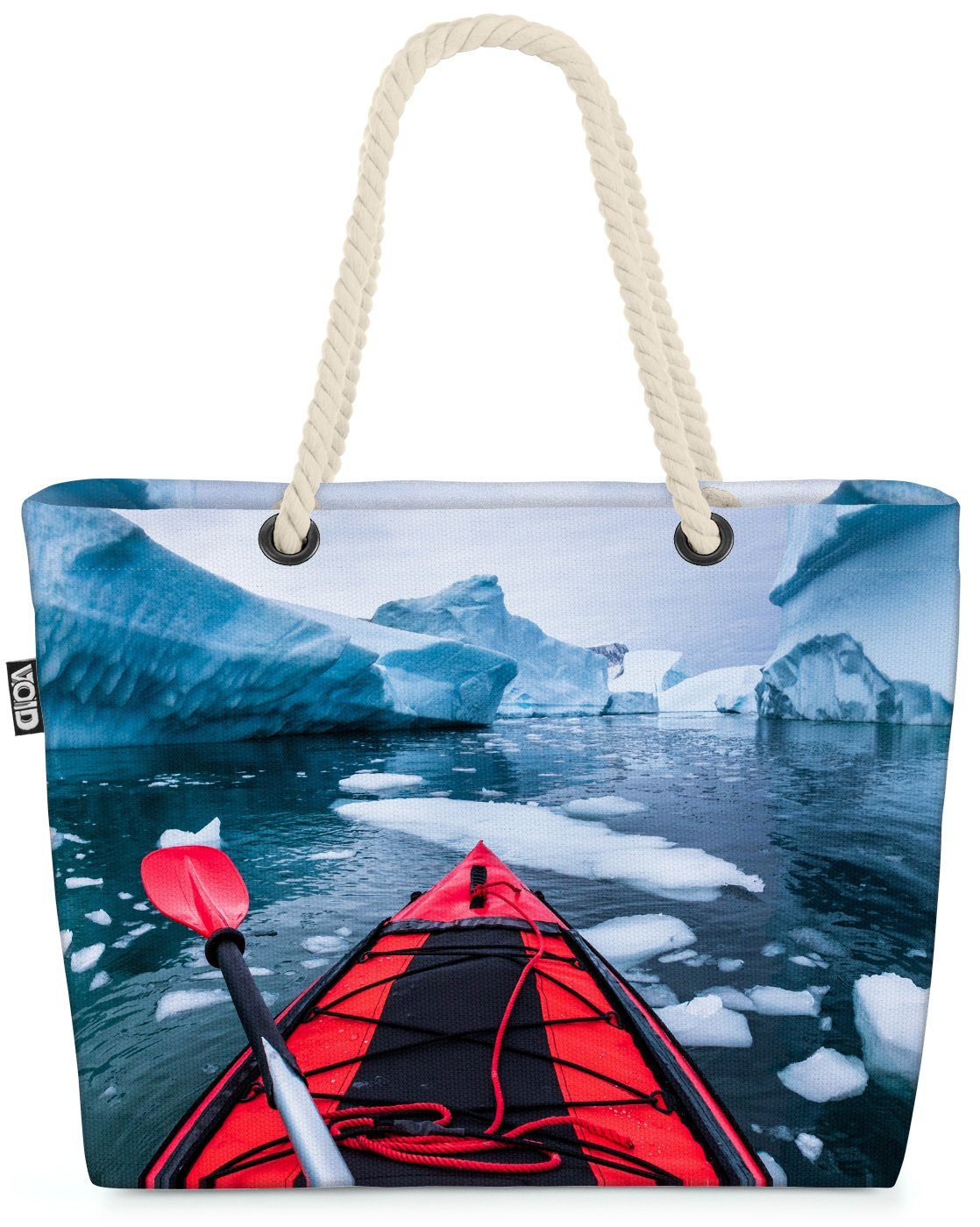 VOID Strandtasche (1-tlg), Kayak Antarktis Beach Bag Eis Winter Schnee Kanu Paddeln Boot Fluss Reise Sport