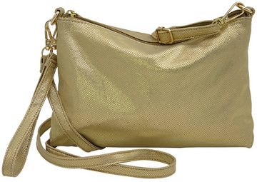 Miss Beach Umhängetasche für Frauen und Mädchen - Clutch Bag - Gold Glänzend, verschiedene Tragevarianten